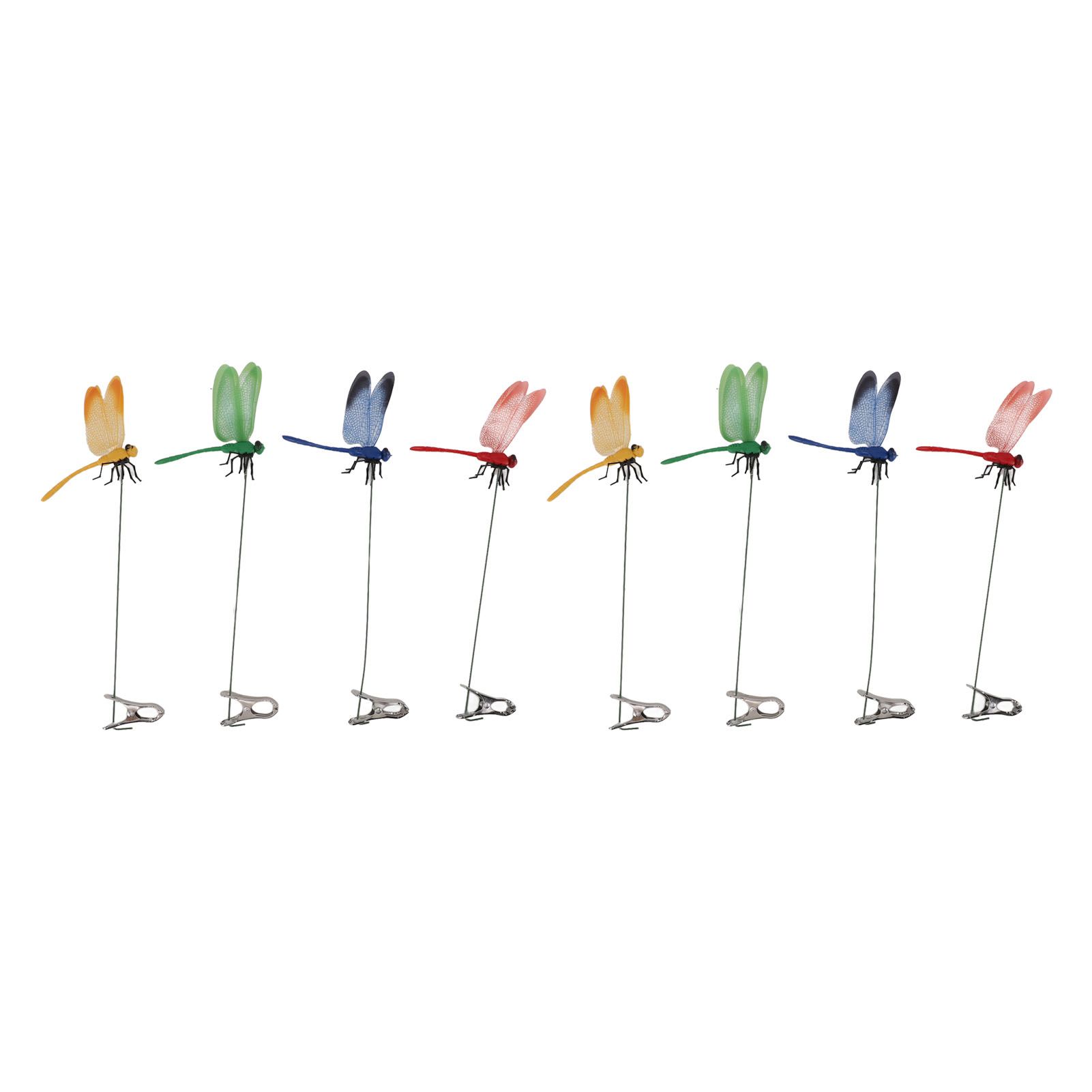 8PCS Fake Dragonfly Clip Waterproof Outdoor 3D Dragonfly Garden Decorative — image 1