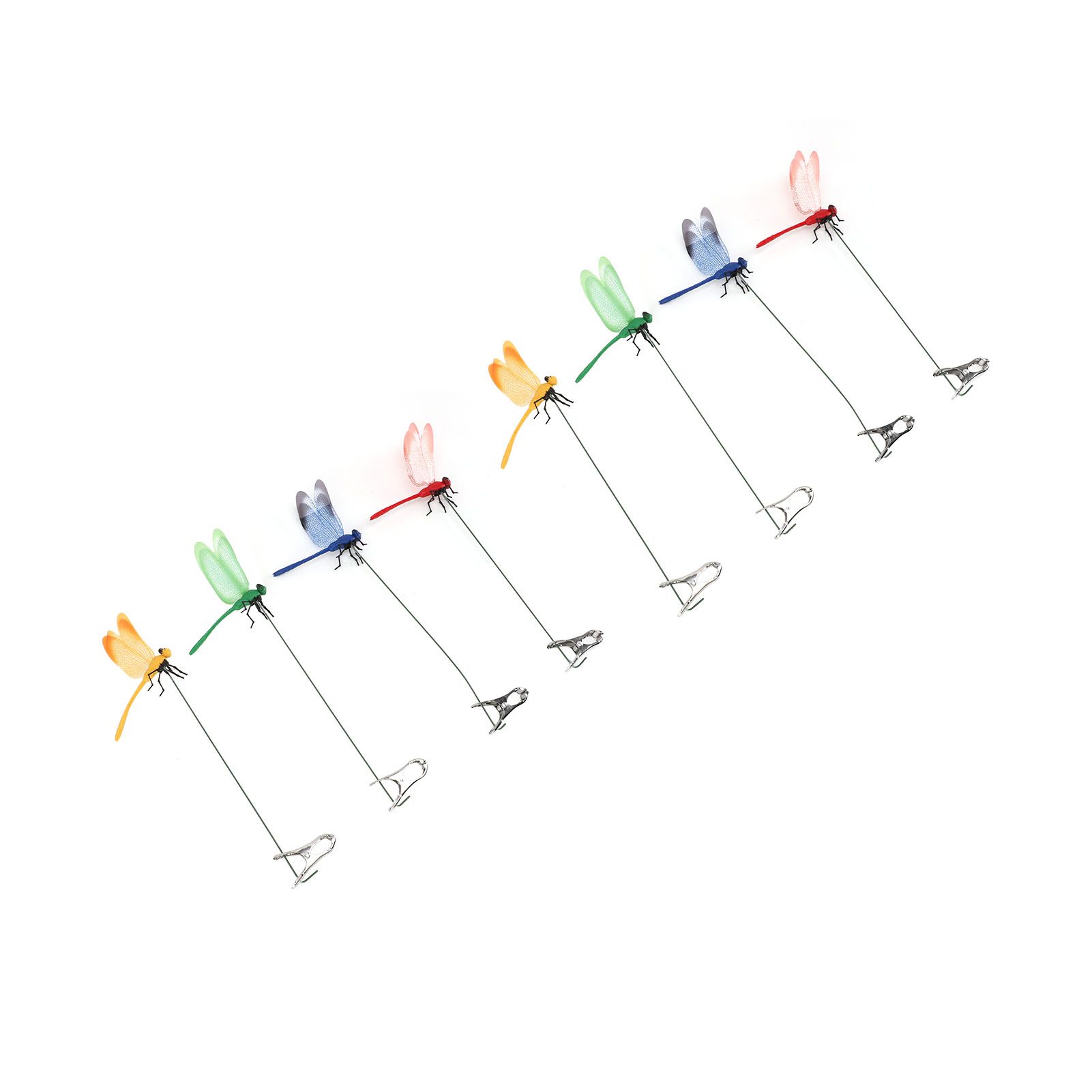 8PCS Fake Dragonfly Clip Waterproof Outdoor 3D Dragonfly Garden Decorative view 2