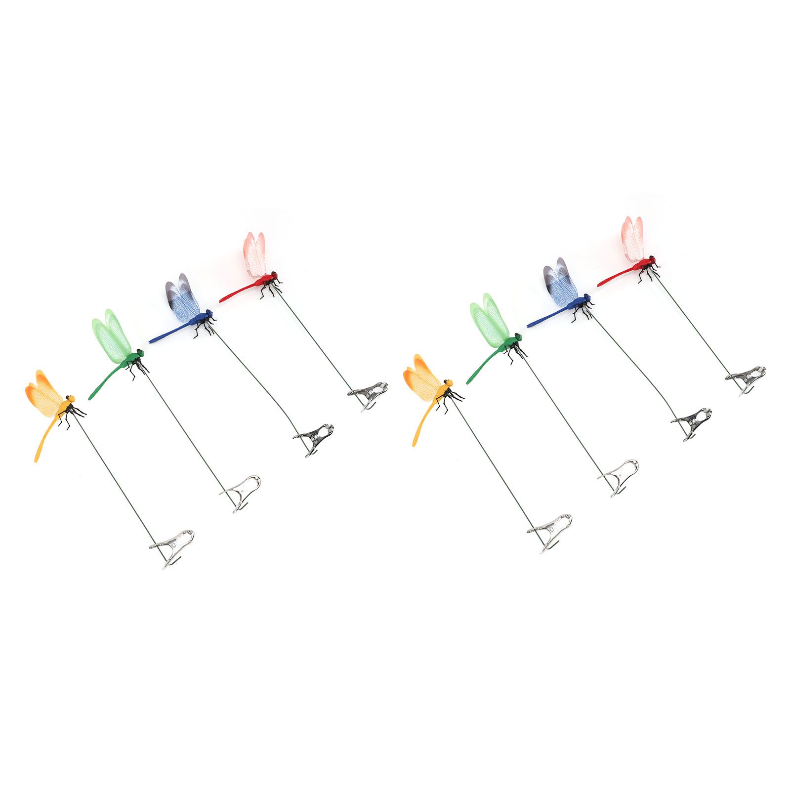 8PCS Fake Dragonfly Clip Waterproof Outdoor 3D Dragonfly Garden Decorative view 3
