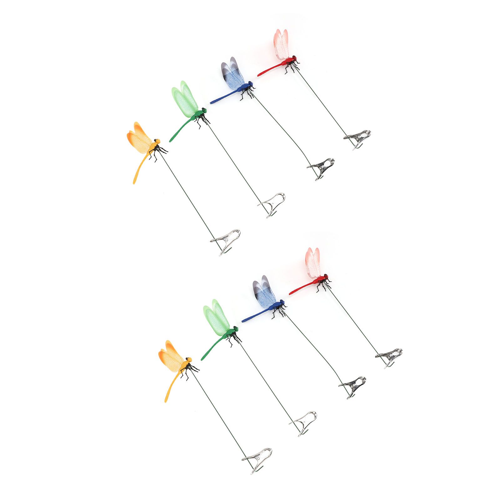 8PCS Fake Dragonfly Clip Waterproof Outdoor 3D Dragonfly Garden Decorative view 4