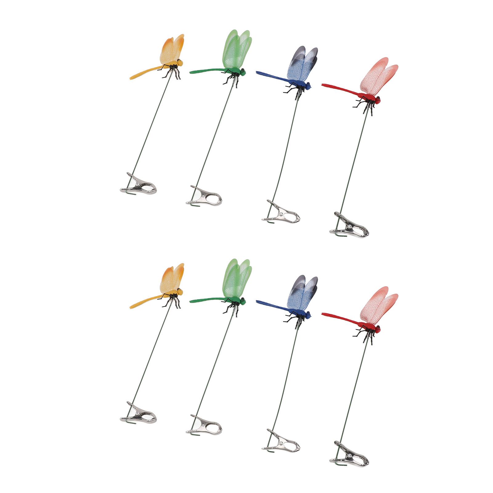 8PCS Fake Dragonfly Clip Waterproof Outdoor 3D Dragonfly Garden Decorative view 5