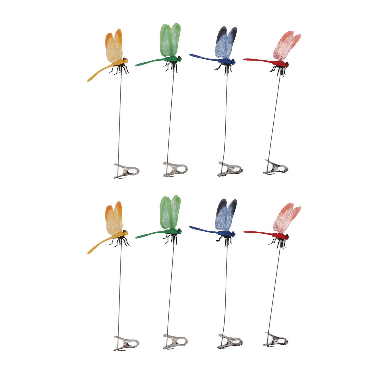 8PCS Fake Dragonfly Clip Waterproof Outdoor 3D Dragonfly Garden Decorative view 7