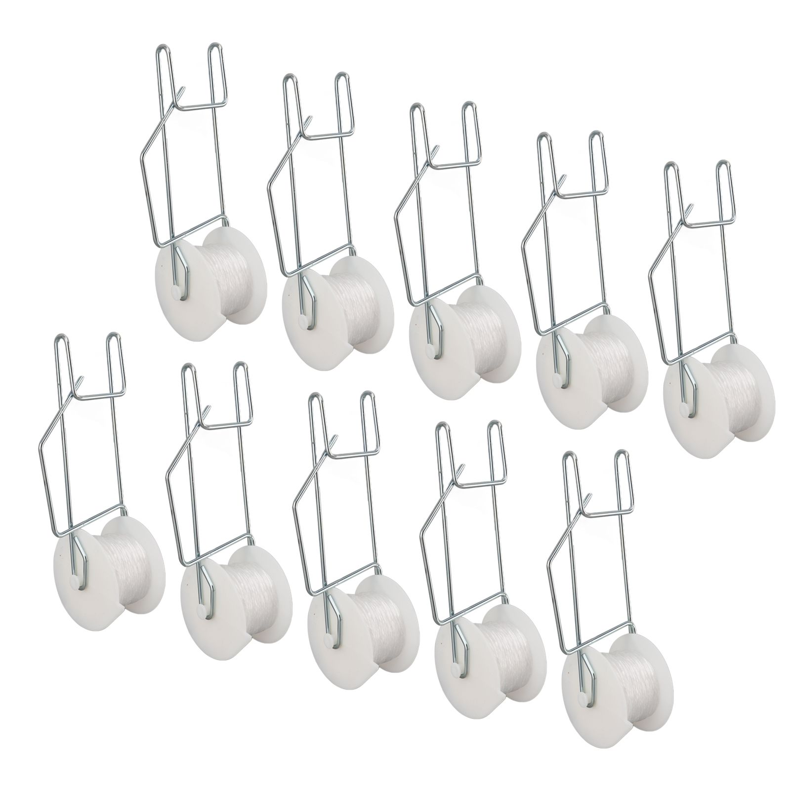 10pcs Tomato Roller Hooks Galvanized Steel Wire PP Heat Resistant Space Saving view 2