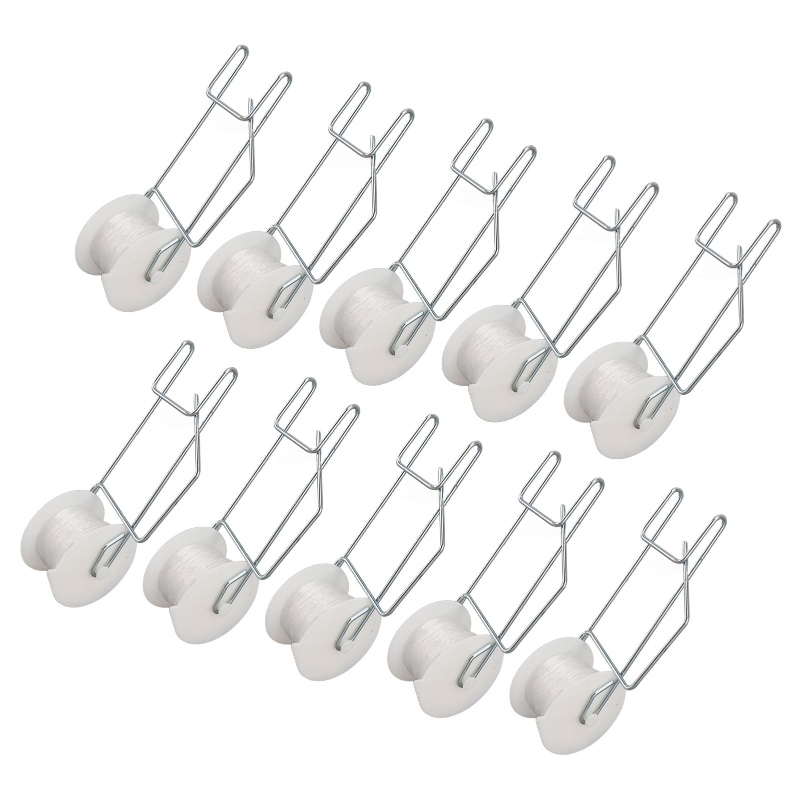 10pcs Tomato Roller Hooks Galvanized Steel Wire PP Heat Resistant Space Saving view 9