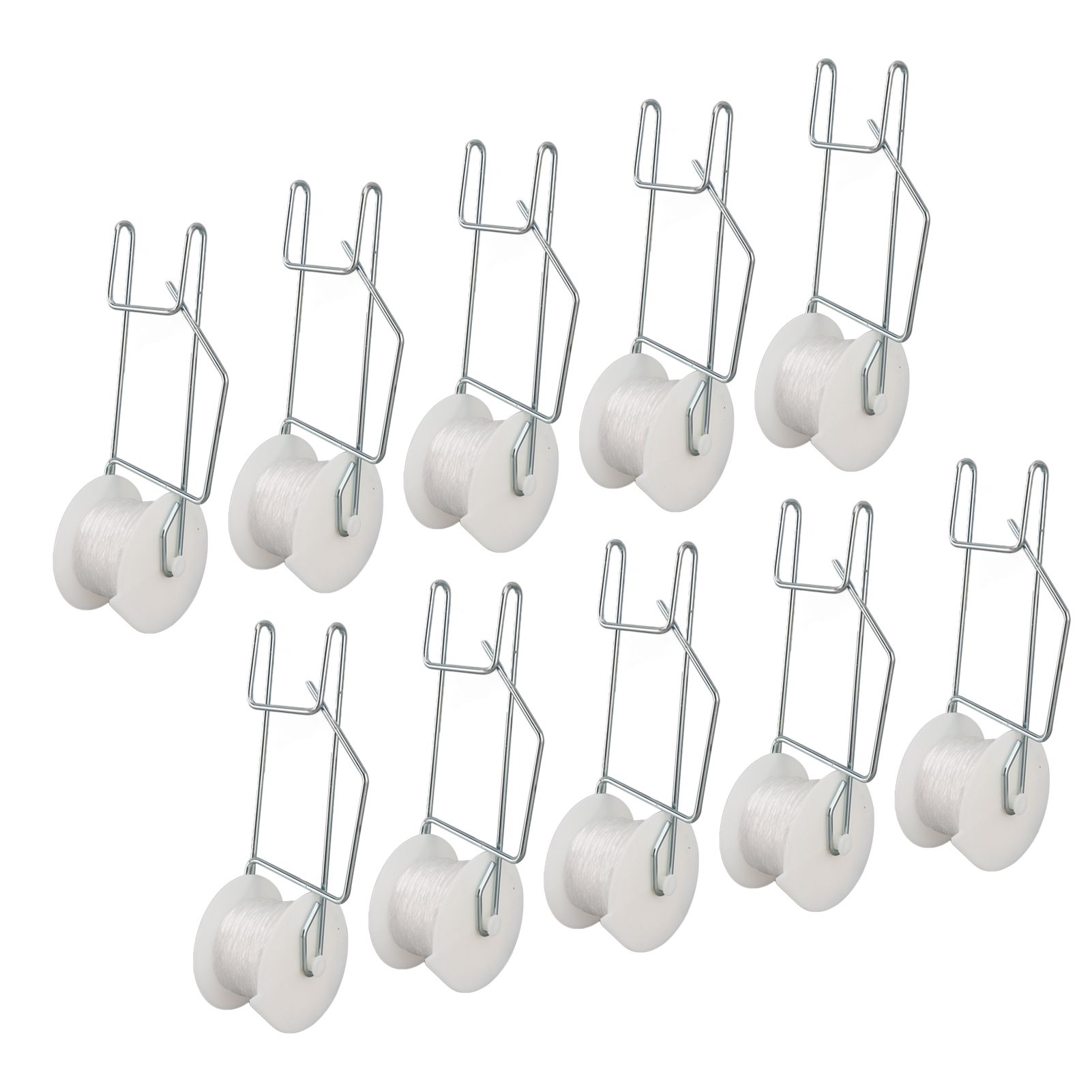 10pcs Tomato Roller Hooks Galvanized Steel Wire PP Heat Resistant Space Saving view 10
