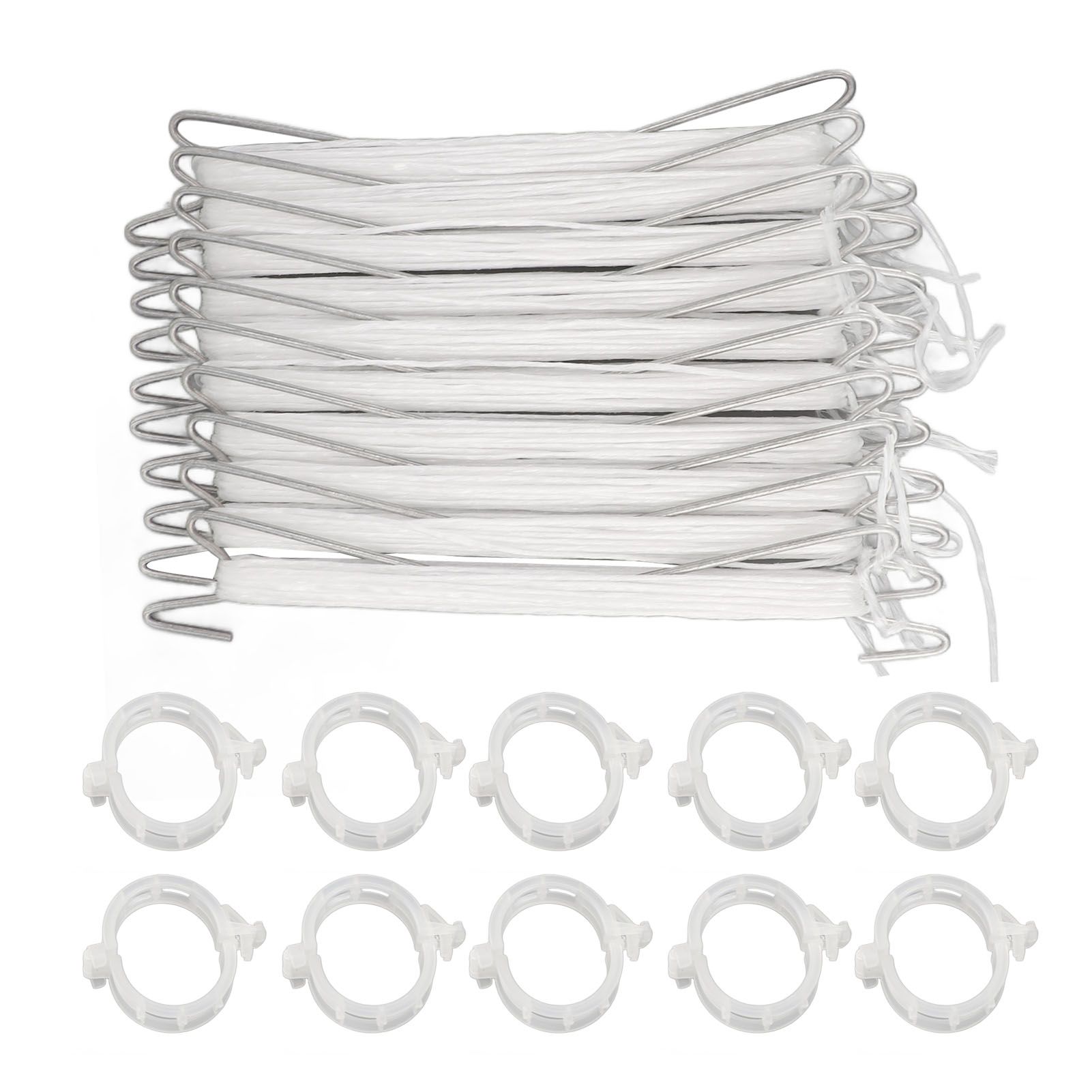 10PCS Tomato Support Hooks with Twine Plant Climbing Clips Stainless Steel