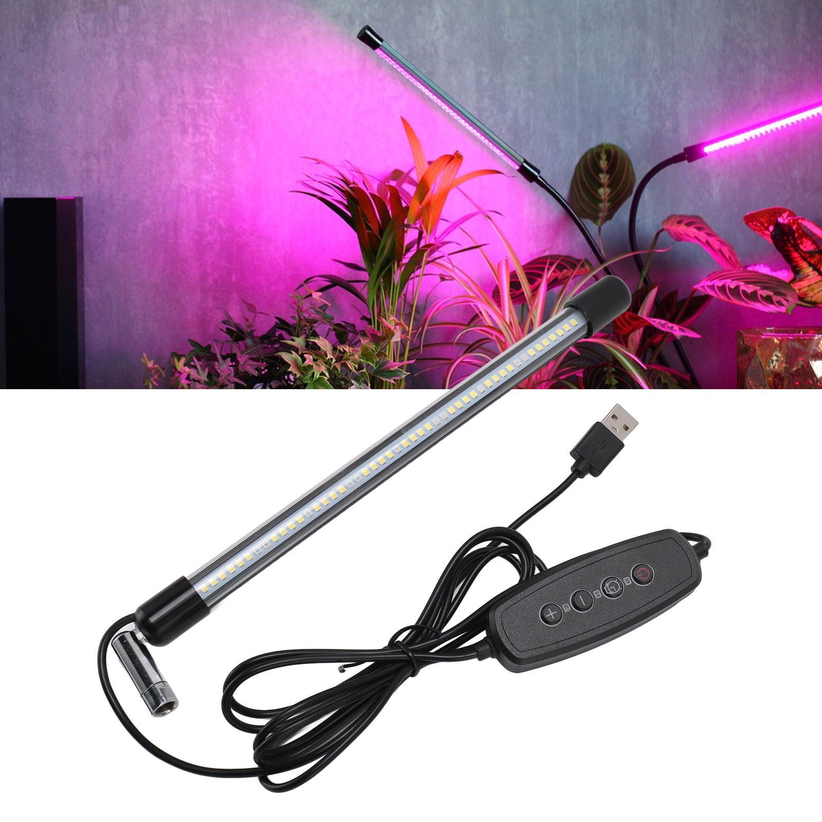 48 LEDs Plant Lamp with 4H 8H 12H Timing 6 Modes Full Spectrum 5W USB 5V view 12
