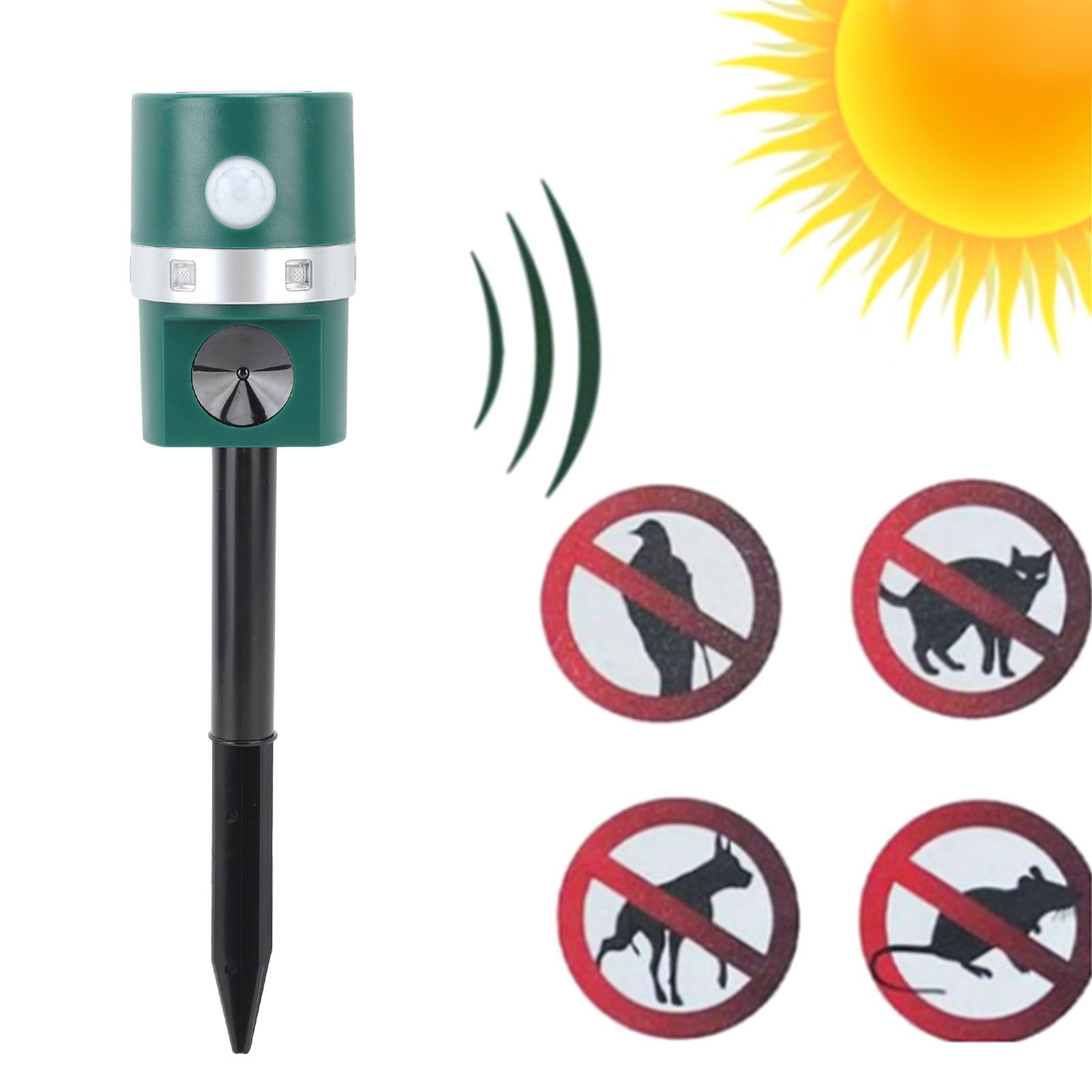 Ultrasonic Solar Animal Repeller Professional LED Solar Powered Bird Repeller view 11