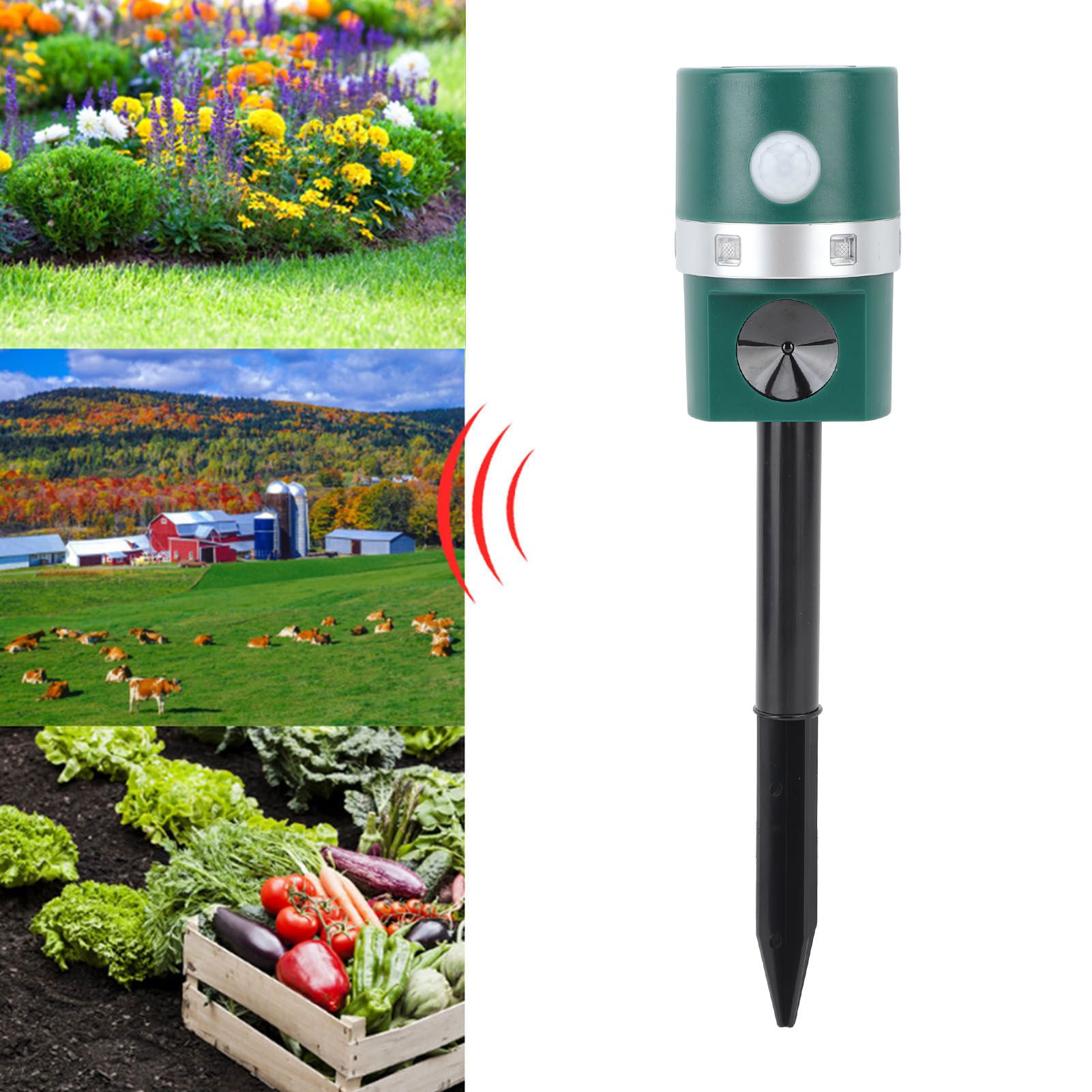 Ultrasonic Solar Animal Repeller Professional LED Solar Powered Bird Repeller view 12