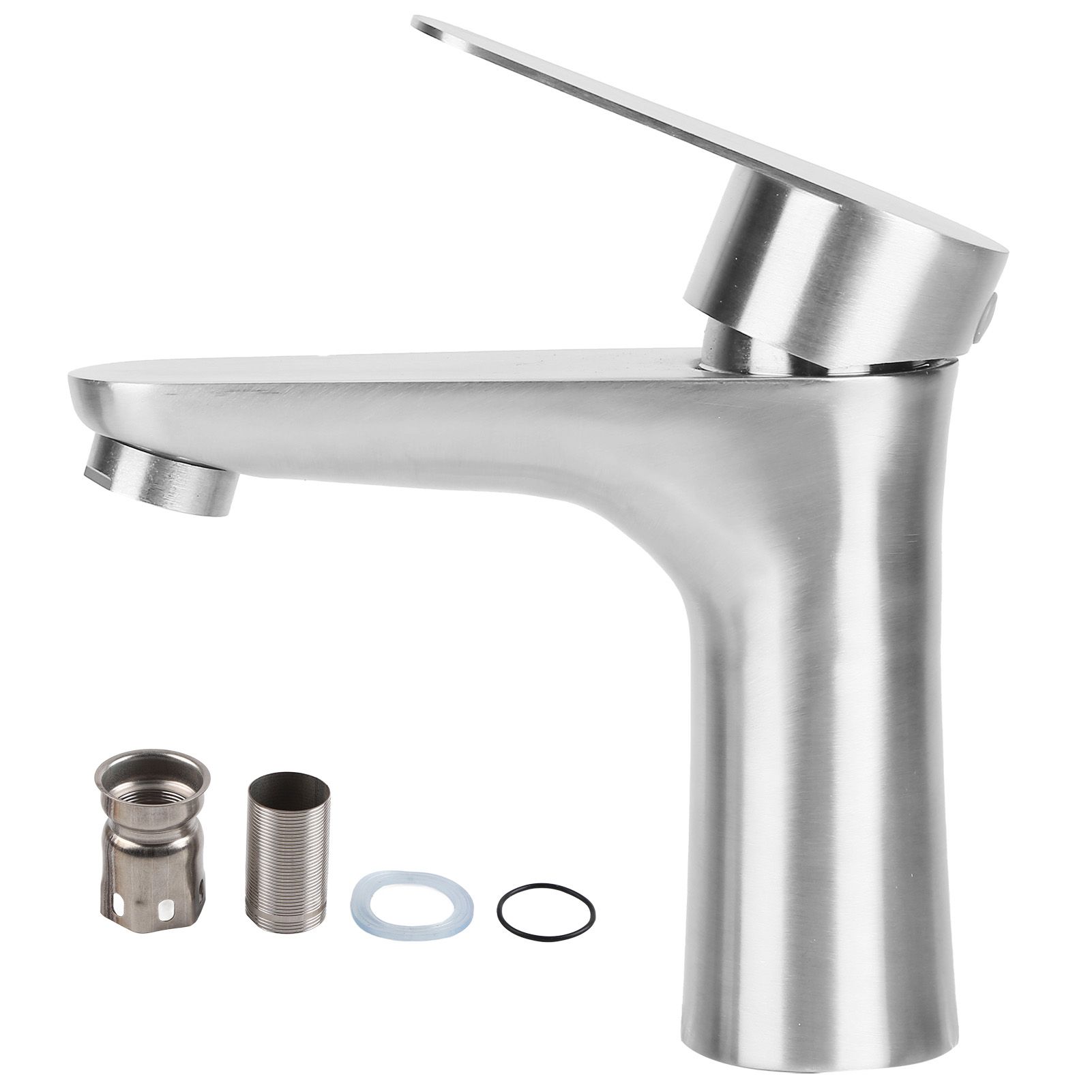 Stainless Steel Hot Cold Faucet Mixer Water Tap Sink Faucet with Single Handle