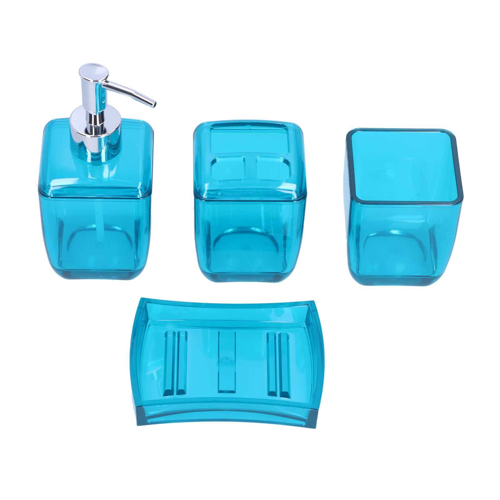 4PCS Bathroom Set Soap Dispenser Toothbrush Holder Wash Cup Soap Dish Bathroom