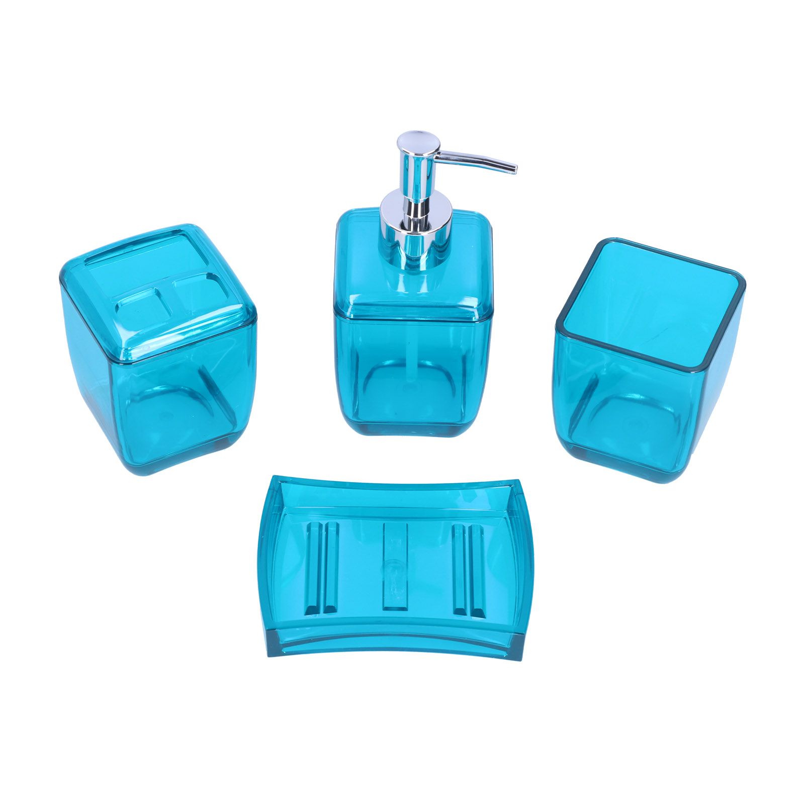 4PCS Bathroom Set Soap Dispenser Toothbrush Holder Wash Cup Soap Dish Bathroom view 2
