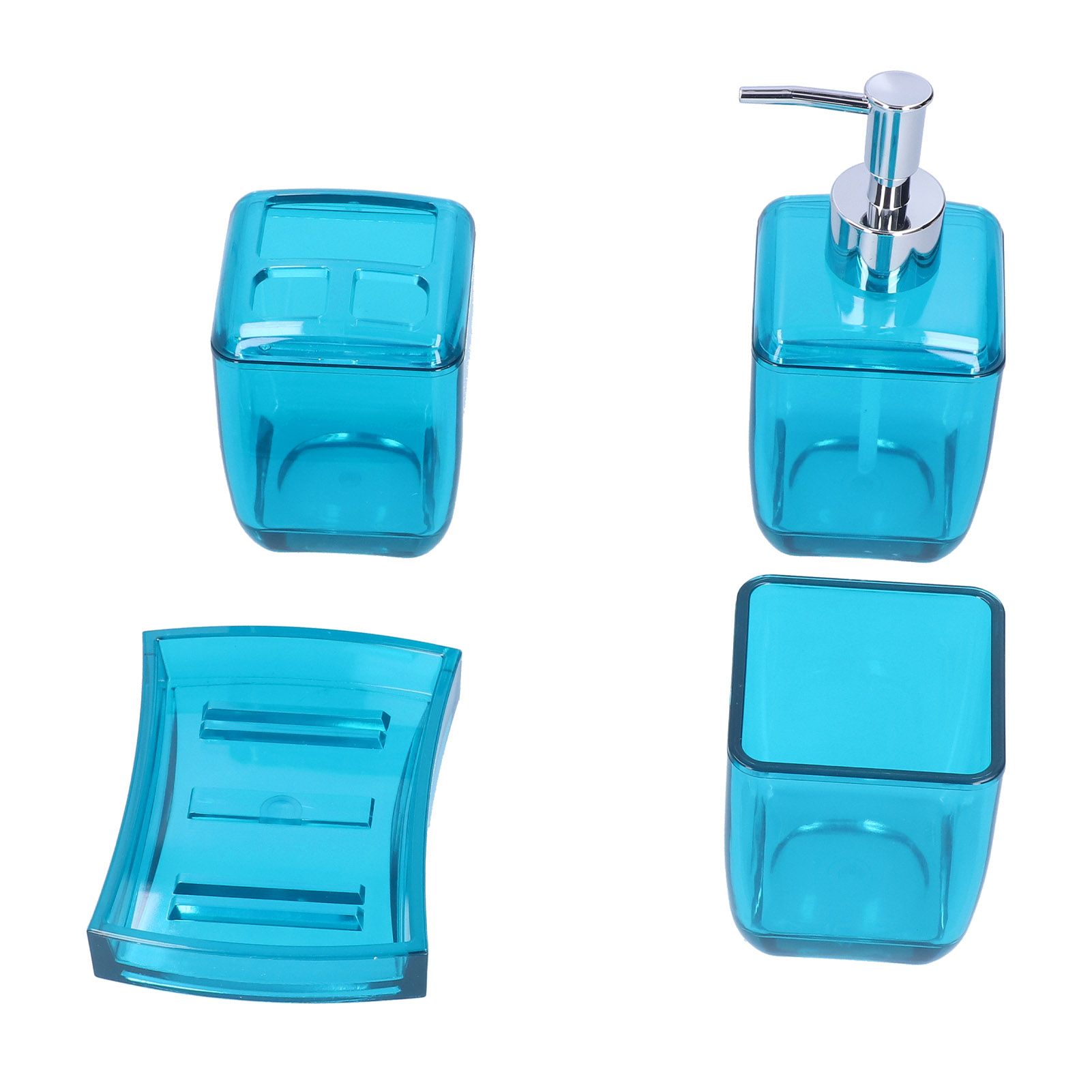 4PCS Bathroom Set Soap Dispenser Toothbrush Holder Wash Cup Soap Dish Bathroom view 3