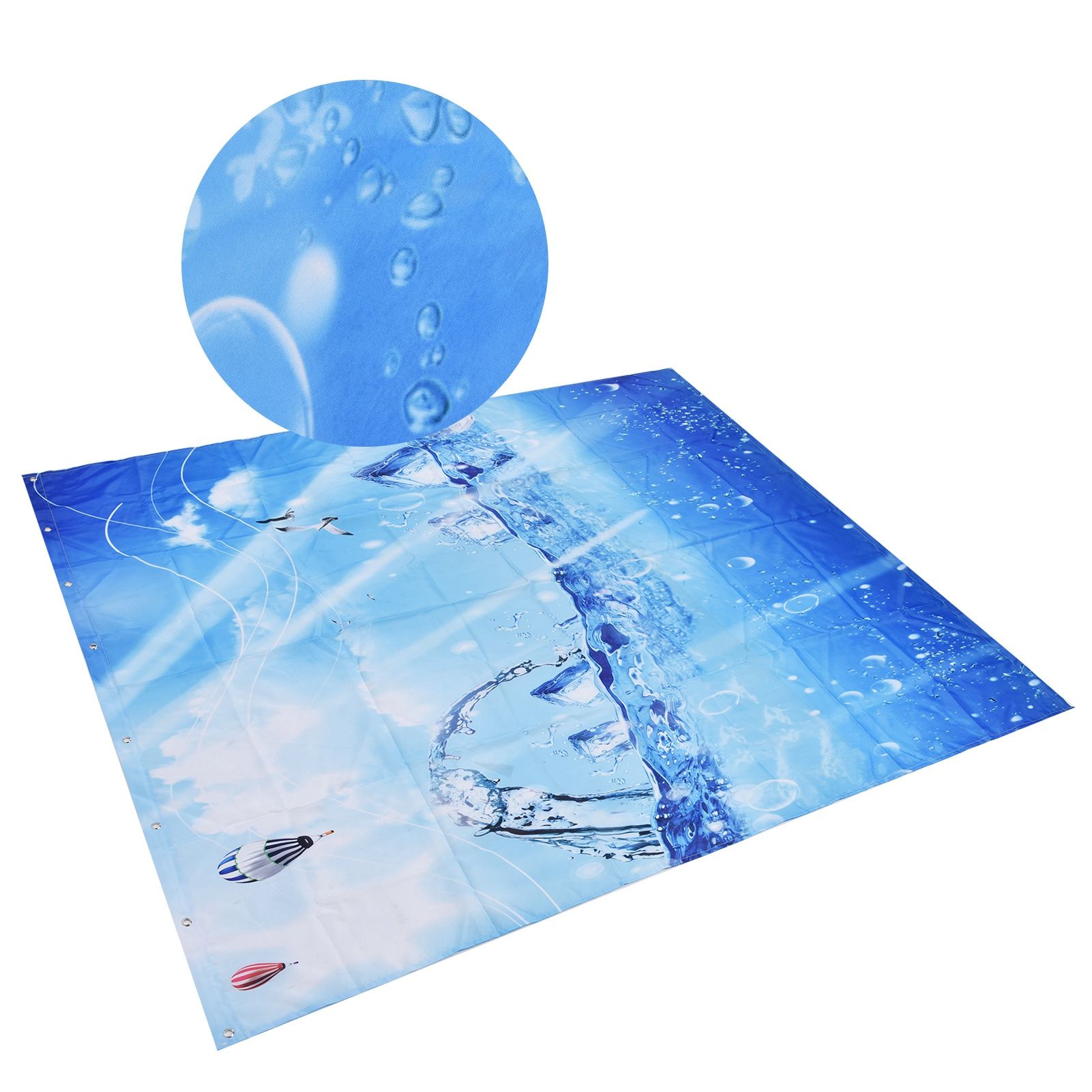 Shower Curtain Polyester Fiber Waterproof Colorful Printing with 12pcs Hook view 3