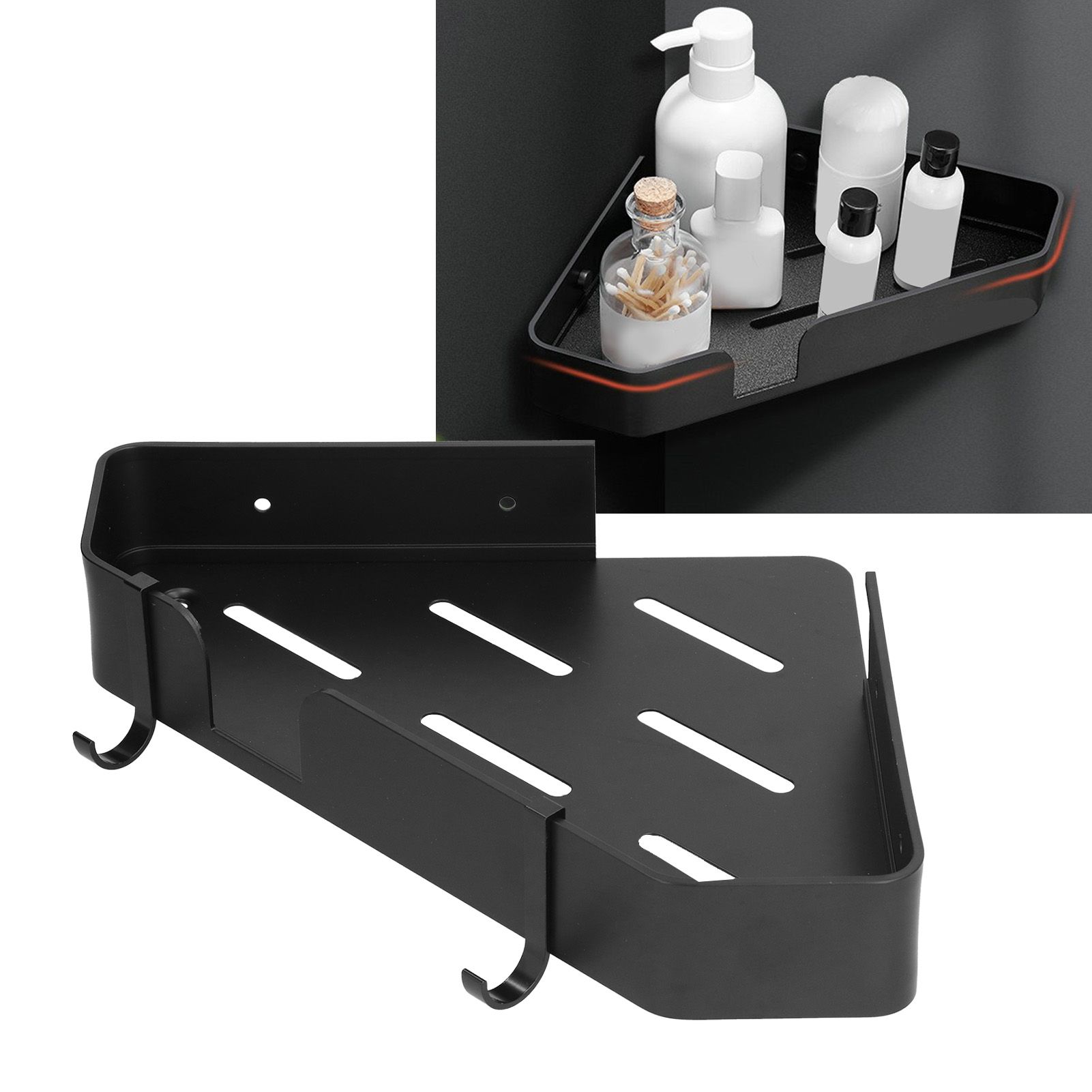 Shower Corner Shelf Aluminum Triangle Single Layer Storage Rack for Bathroom view 12