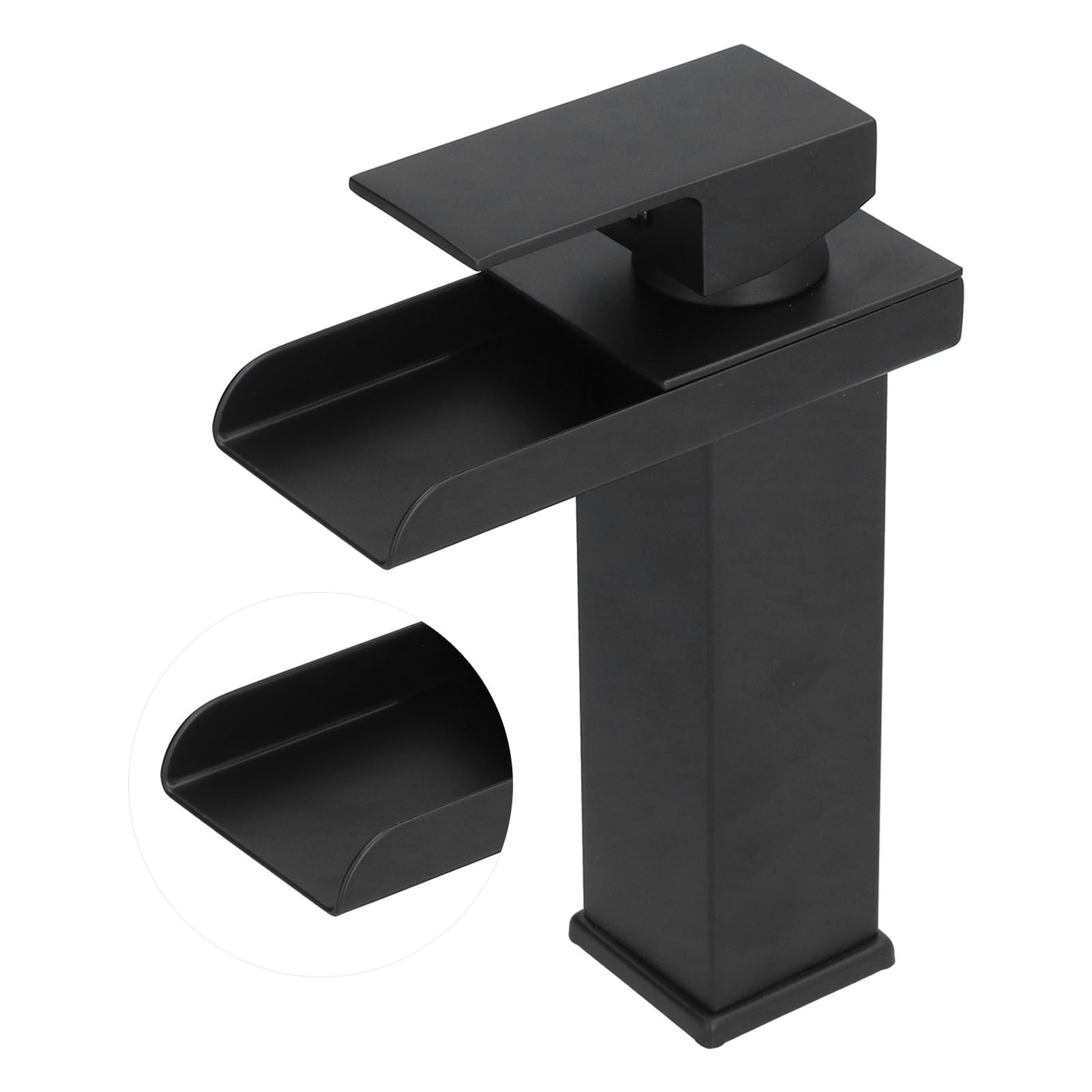 G1/2 Cold Hot Mixer Water Tap Black Faucet with Long Handle for Bathroom Hotel view 9