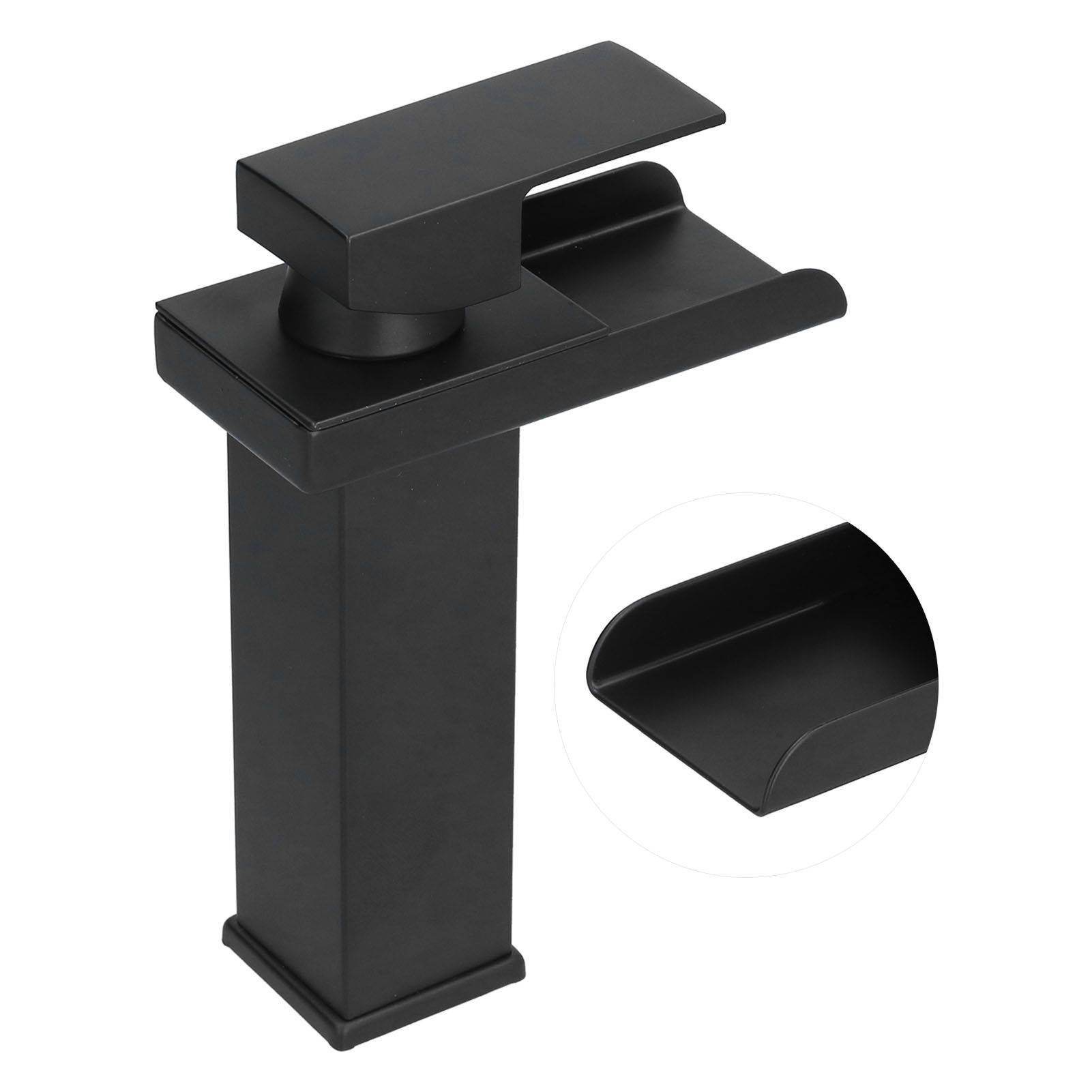 G1/2 Cold Hot Mixer Water Tap Black Faucet with Long Handle for Bathroom Hotel view 10