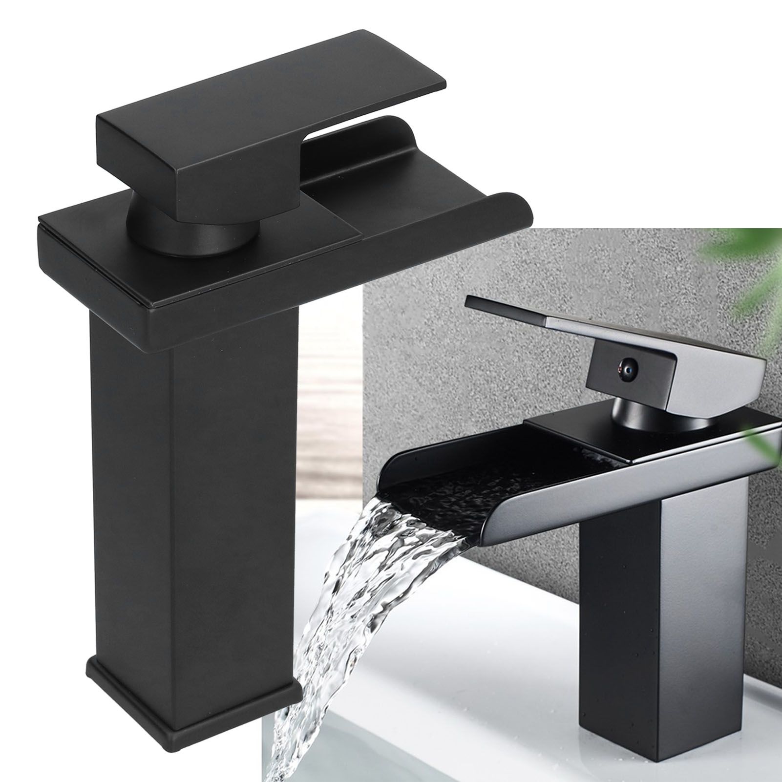 G1/2 Cold Hot Mixer Water Tap Black Faucet with Long Handle for Bathroom Hotel view 12