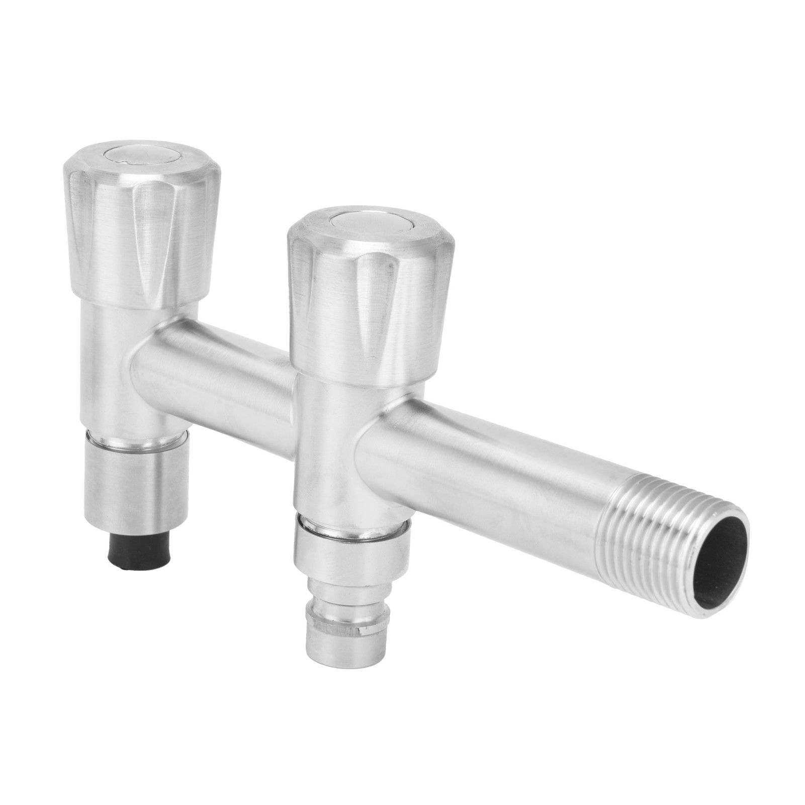 G1/2 Stainless Steel Faucet 1 Inlet 2 Outlet Washing Machine Water Tap for view 6
