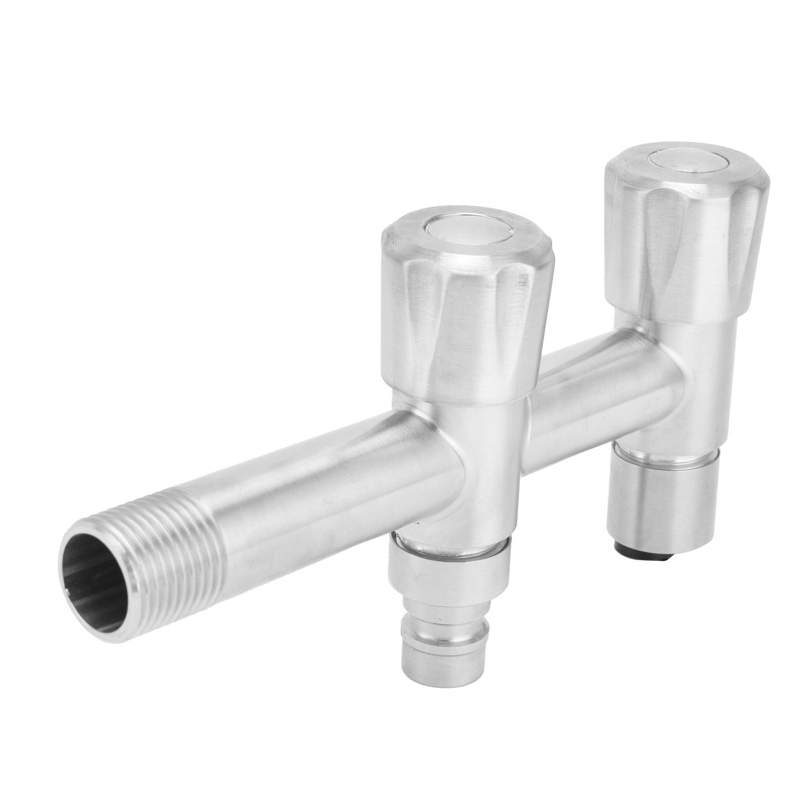 G1/2 Stainless Steel Faucet 1 Inlet 2 Outlet Washing Machine Water Tap for view 7