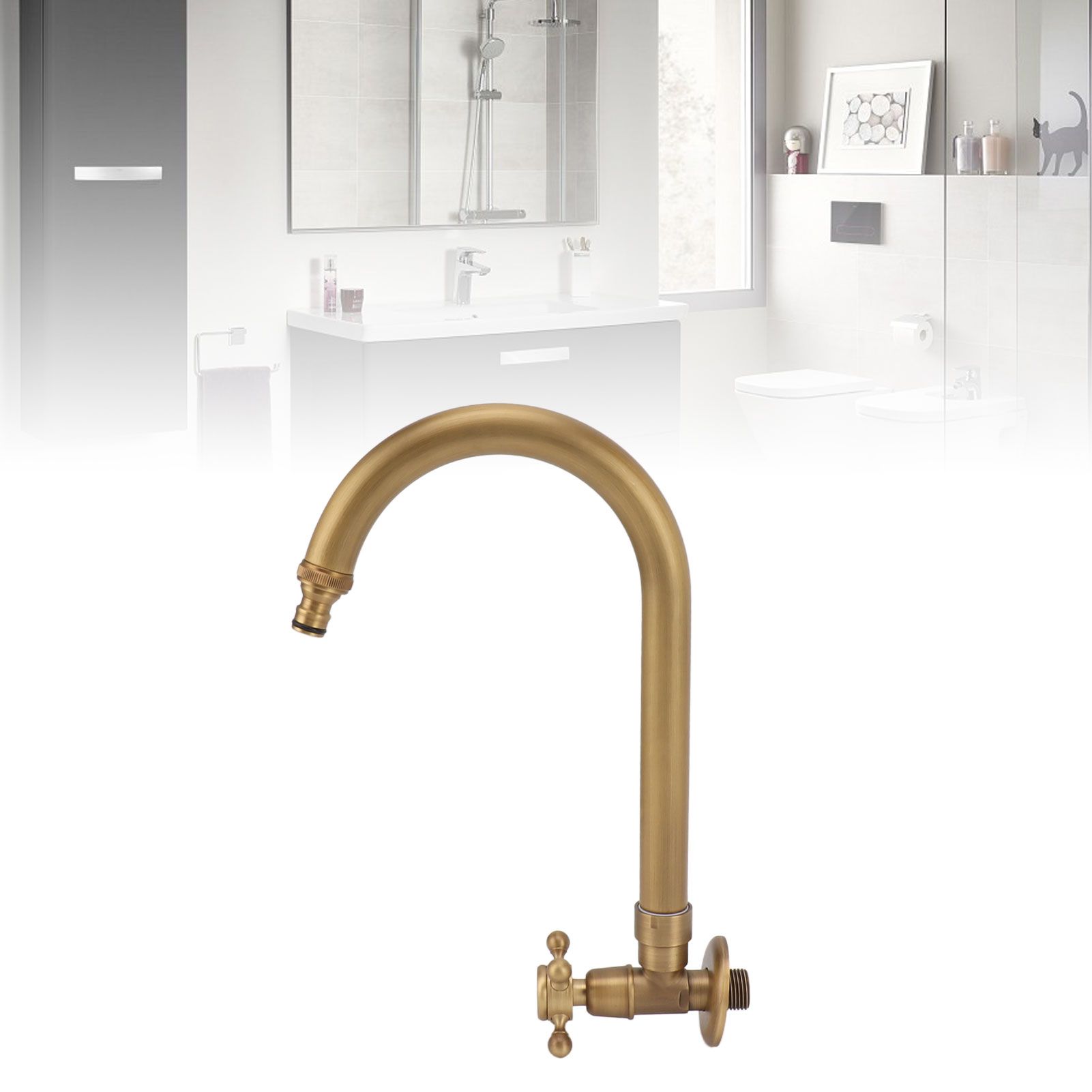 Garden Outdoor Faucet Antique In Wall Frost Crack Prevention 360 Degree view 11