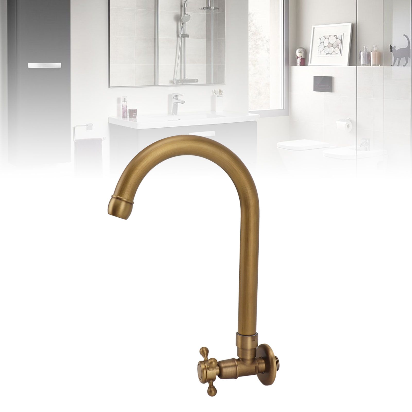 Garden Outdoor Faucet Antique In Wall Frost Crack Prevention 360 Degree view 11