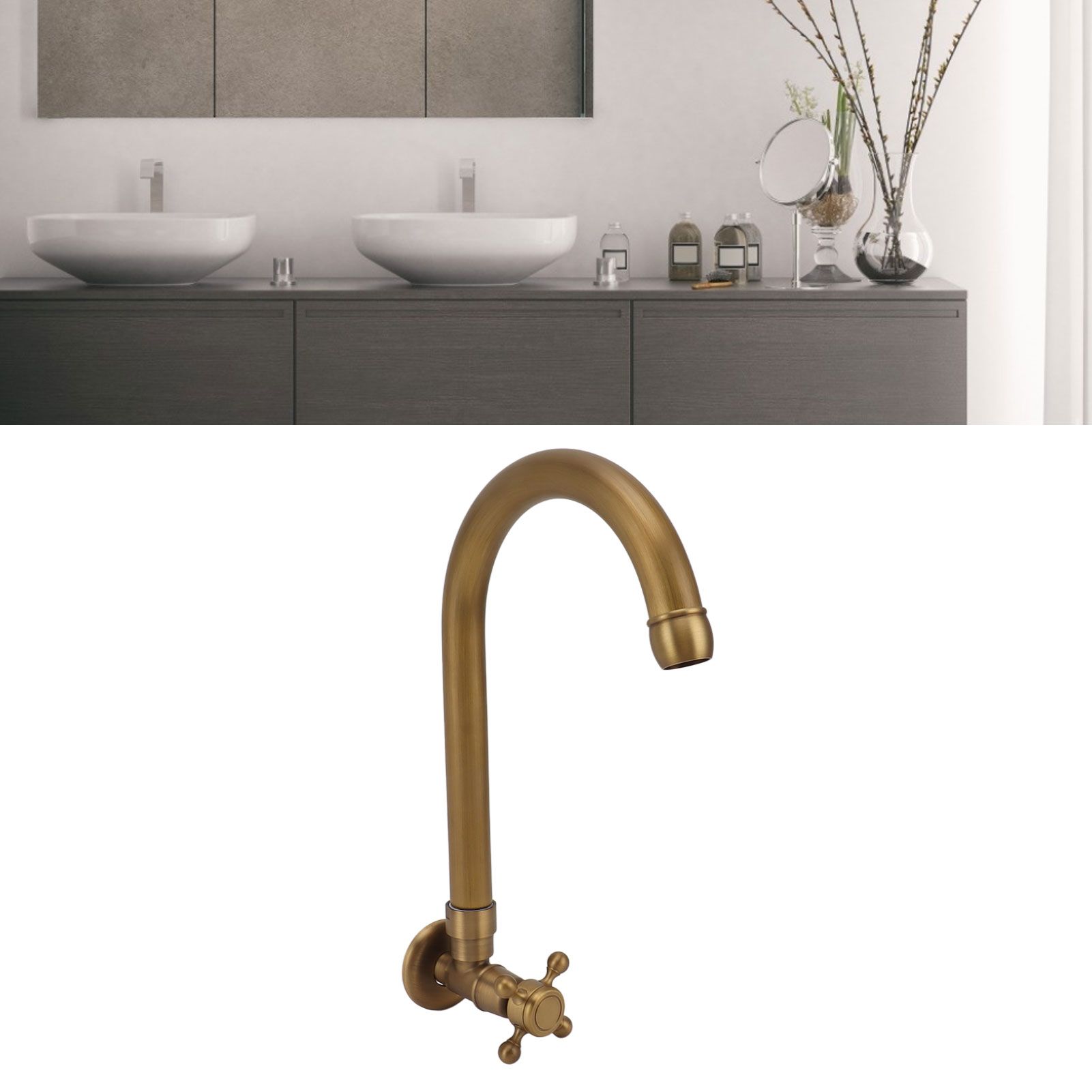 Garden Outdoor Faucet Antique In Wall Frost Crack Prevention 360 Degree view 12