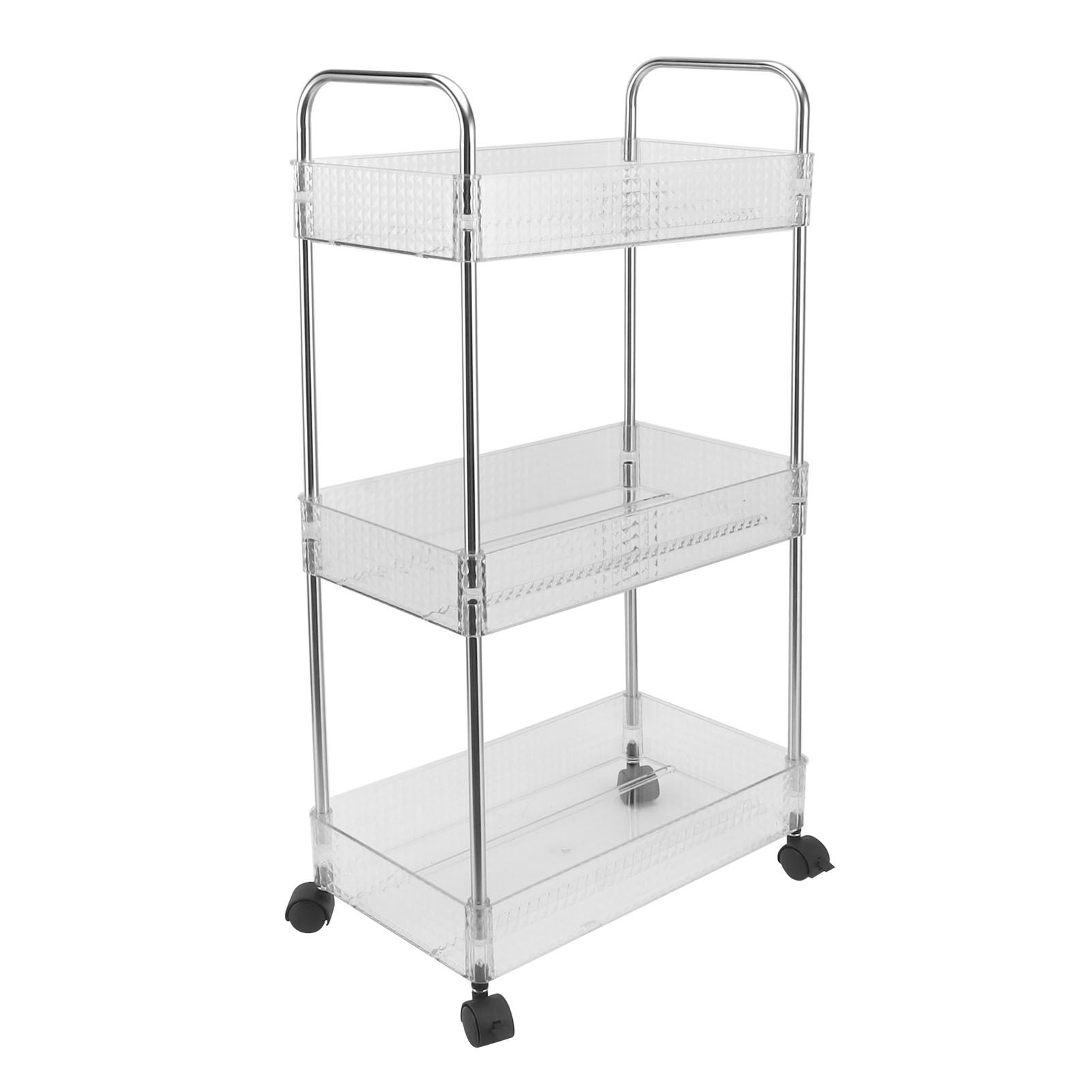 Kitchen Storage Rack Multifunctional 3 Tier Mobile Storage Cart for Bathroom view 4