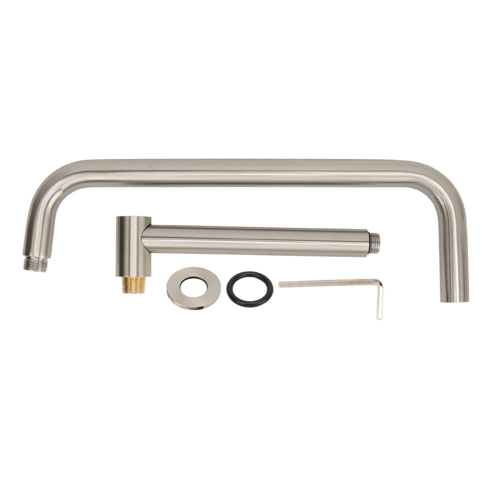 Shower Head Extension with Flange S Shape Shower Arm Wall Mount Rotatable