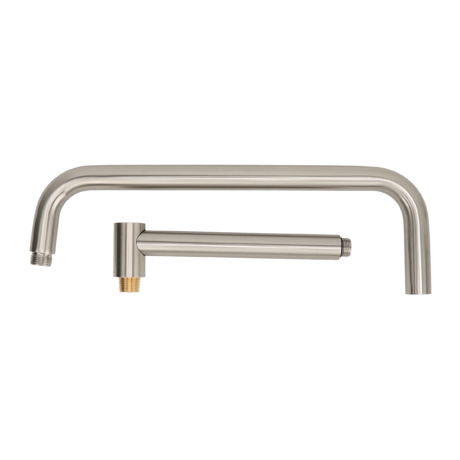 Shower Head Extension with Flange S Shape Shower Arm Wall Mount Rotatable view 2