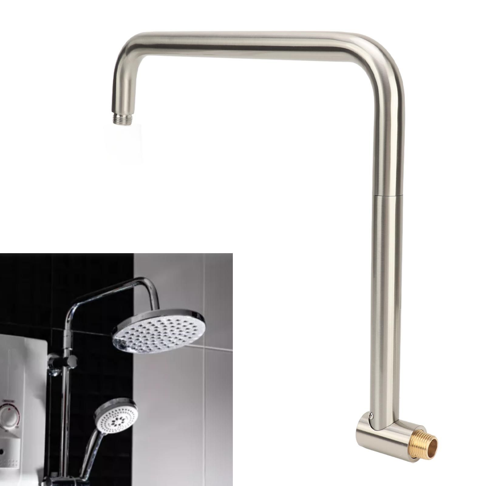 Shower Head Extension with Flange S Shape Shower Arm Wall Mount Rotatable view 11