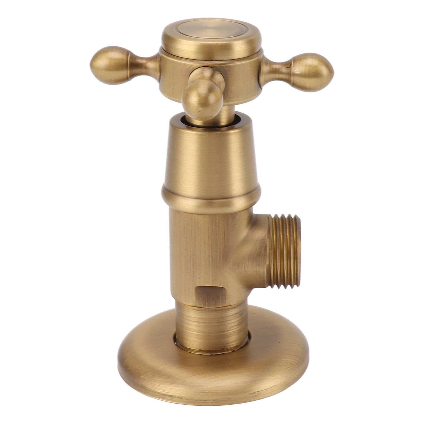 Solid Brass Angle Stop Valve Retro Thickened Cold Hot Triangle Valve Explosion view 2