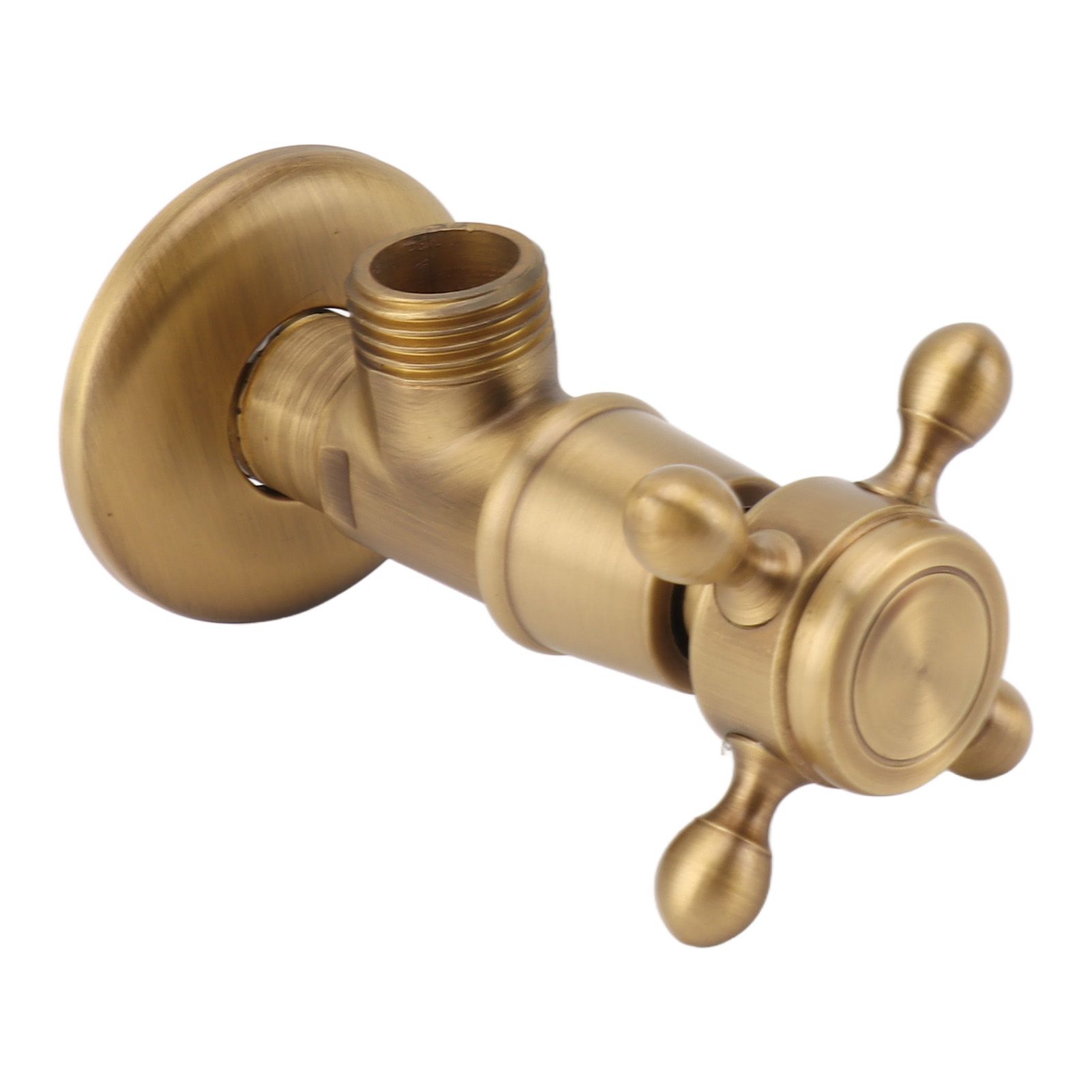 Solid Brass Angle Stop Valve Retro Thickened Cold Hot Triangle Valve Explosion view 3