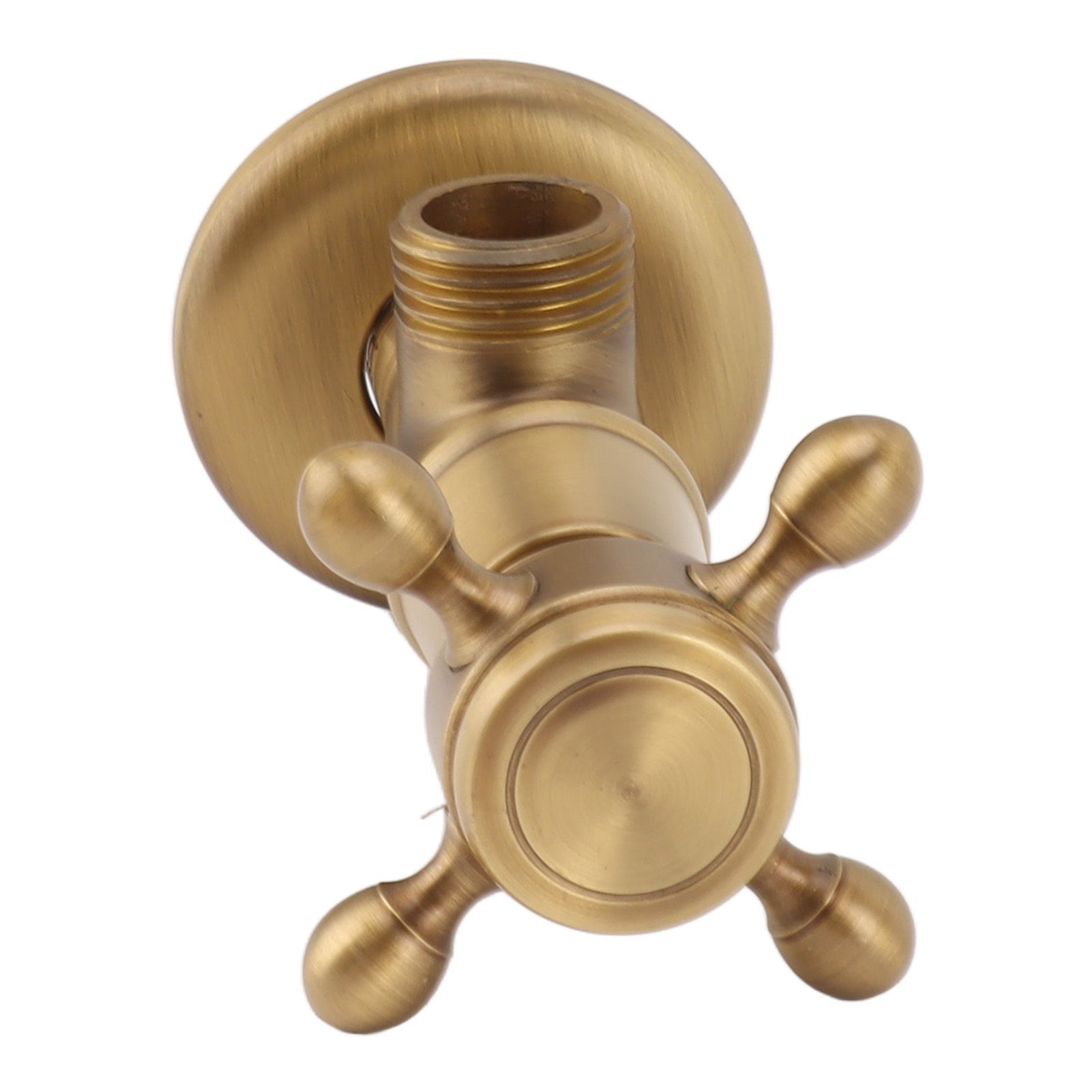 Solid Brass Angle Stop Valve Retro Thickened Cold Hot Triangle Valve Explosion view 4