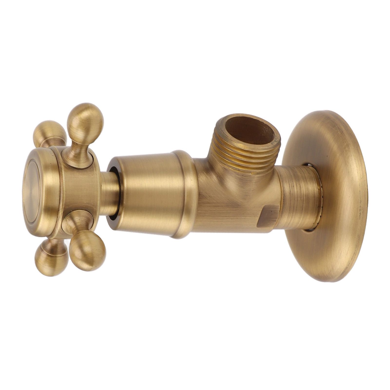 Solid Brass Angle Stop Valve Retro Thickened Cold Hot Triangle Valve Explosion view 8