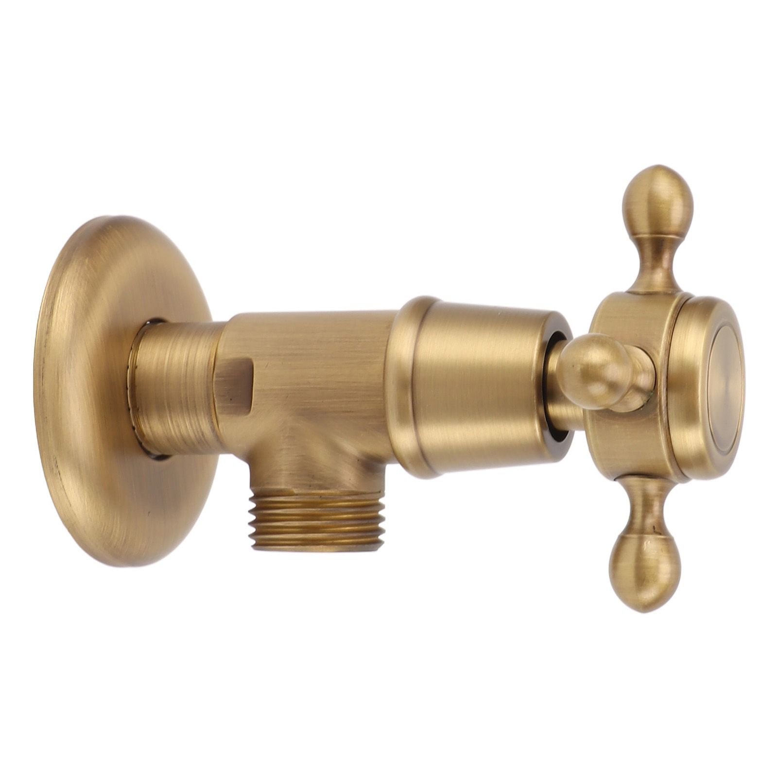 Solid Brass Angle Stop Valve Retro Thickened Cold Hot Triangle Valve Explosion view 9