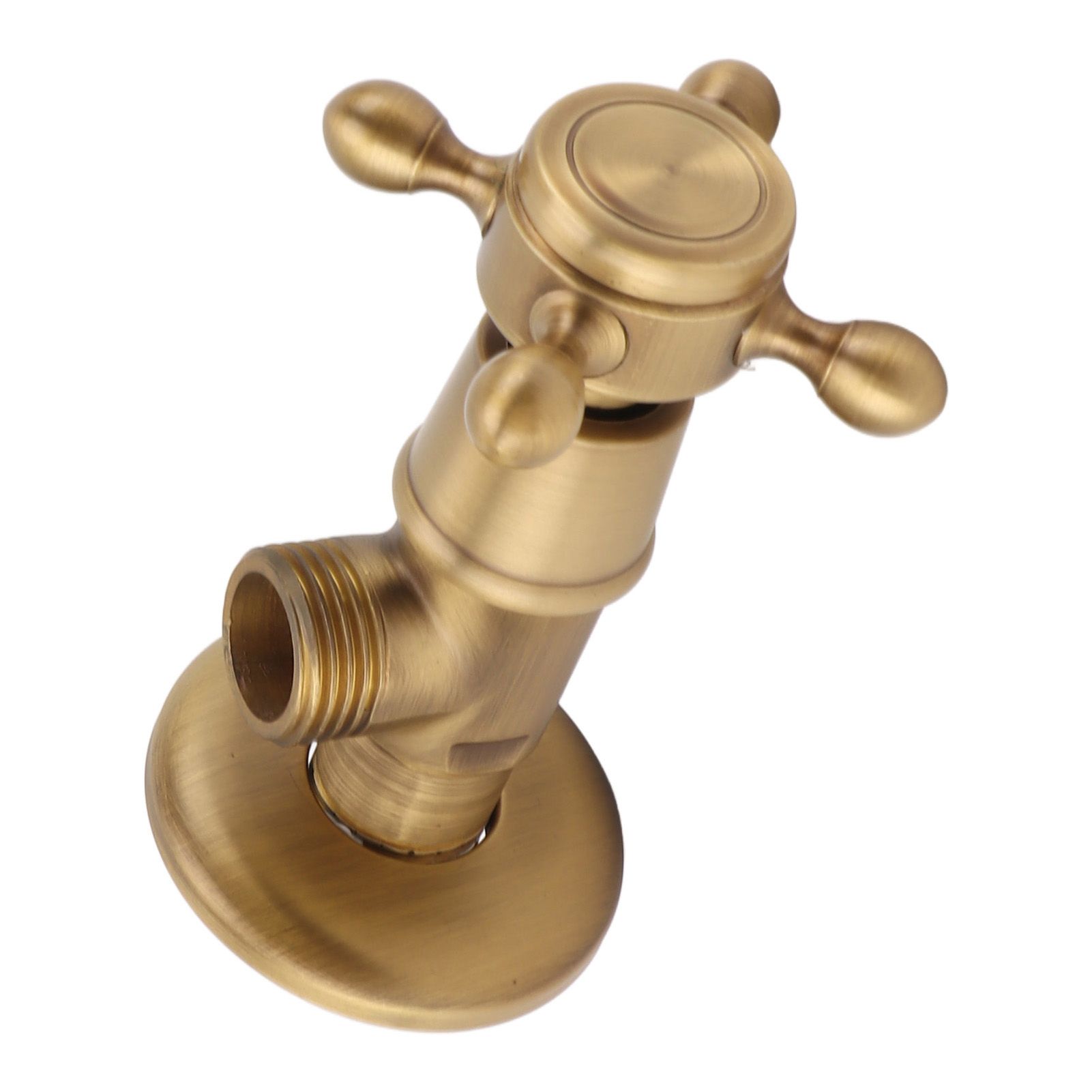 Solid Brass Angle Stop Valve Retro Thickened Cold Hot Triangle Valve Explosion view 15