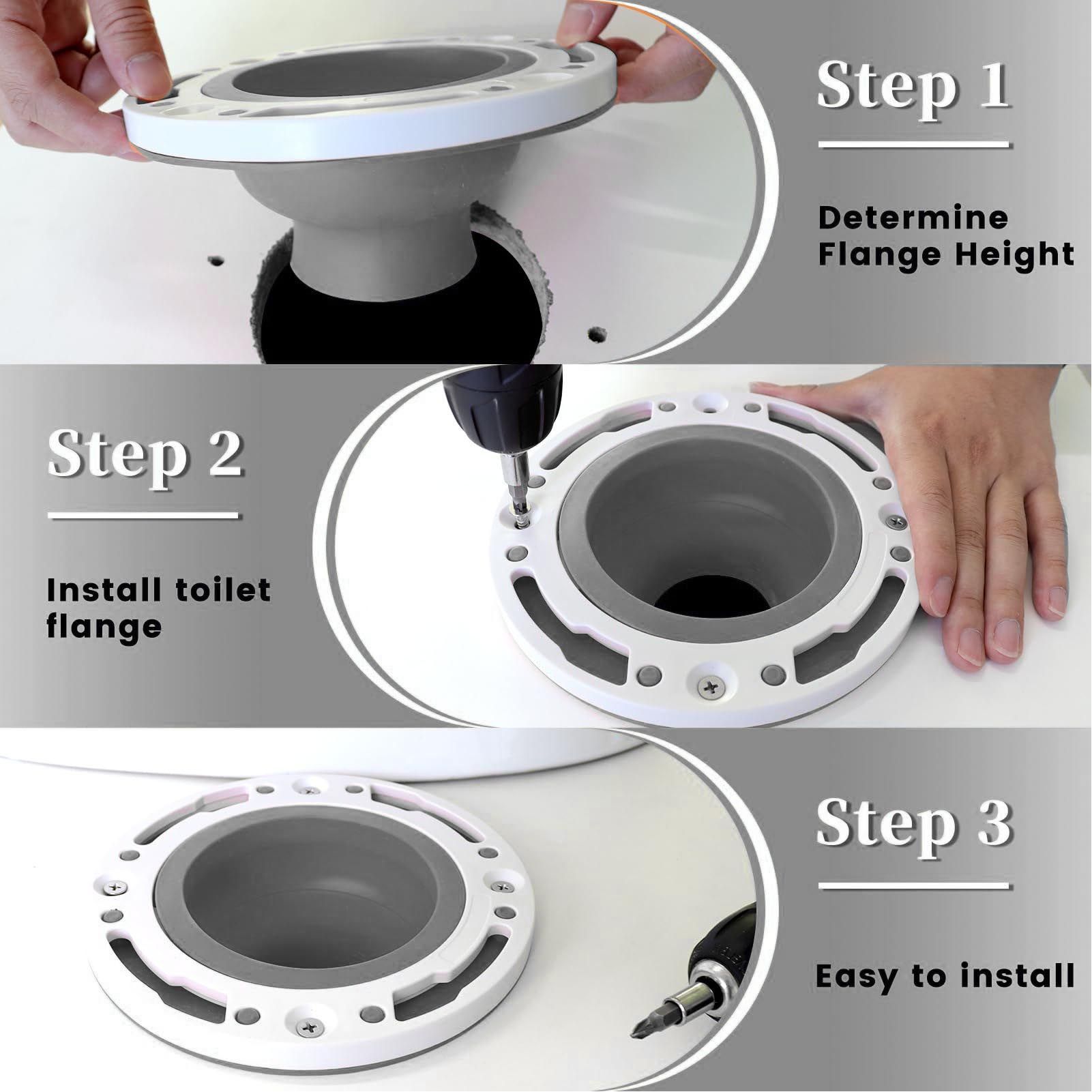 Toilet Flange Silicone and ABS Gray Universal Toilet Flange Replacement for view 14