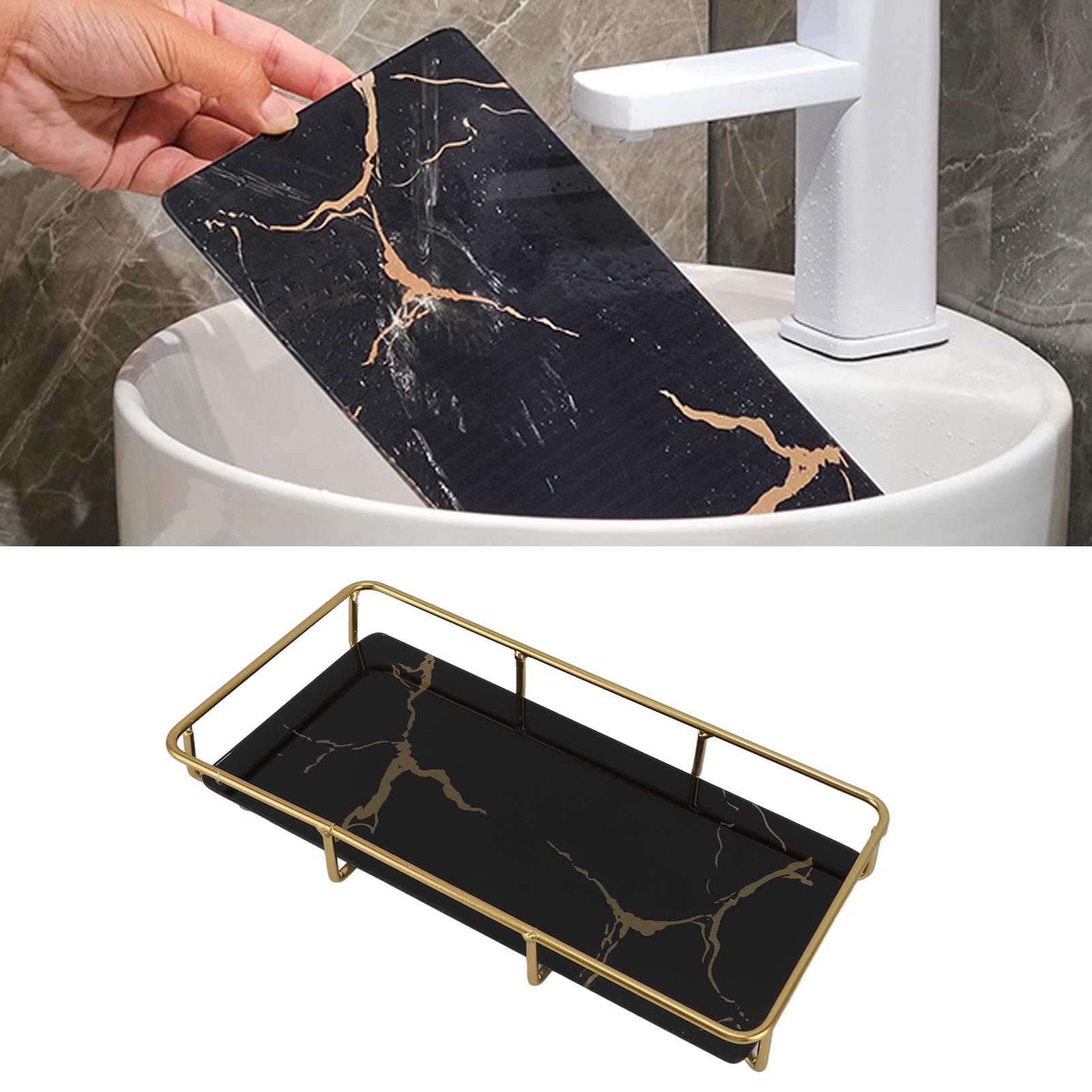 Bathroom Vanity Tray Modern Stylish Anti Slip Kitchen Sink Countertop Storage view 11