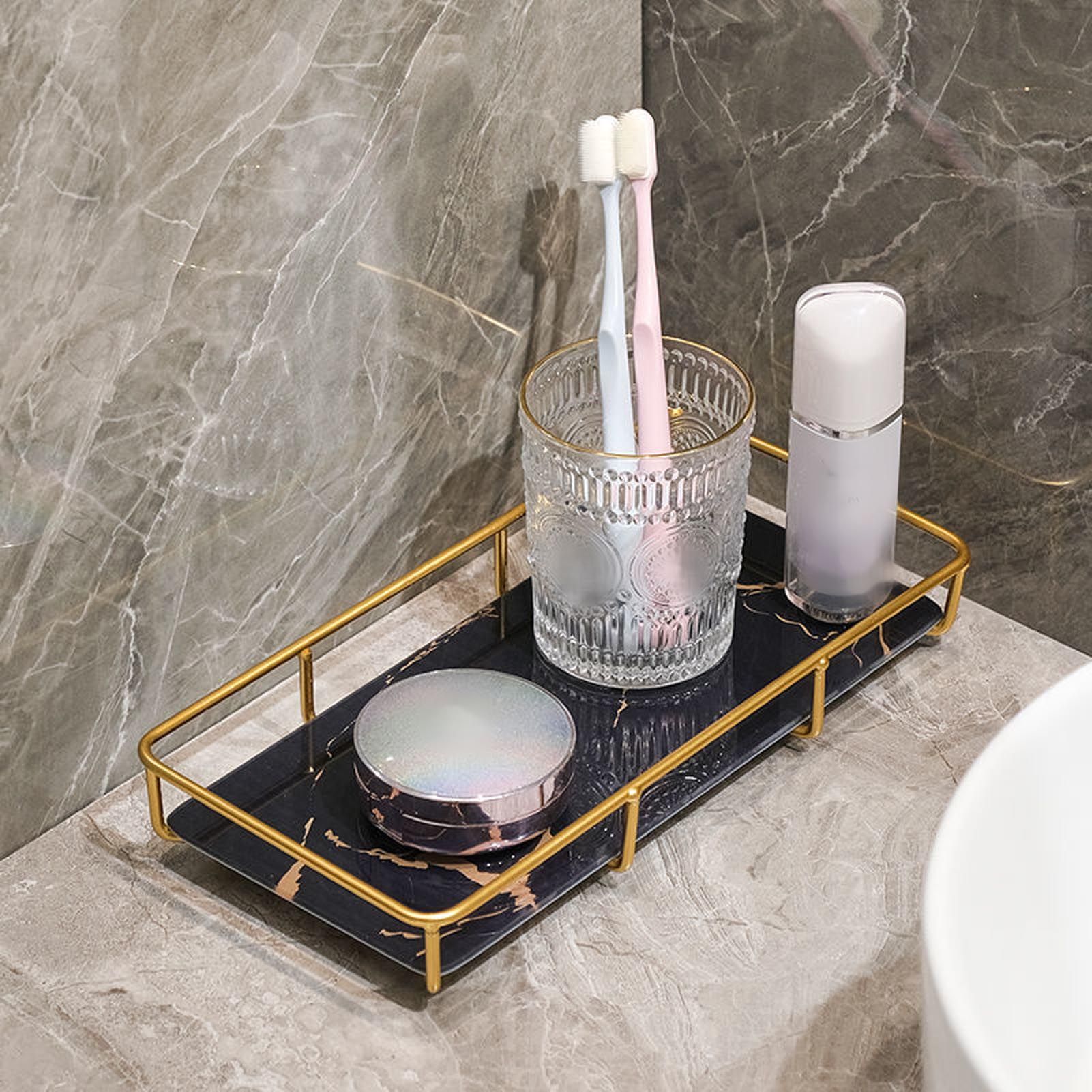 Bathroom Vanity Tray Modern Stylish Anti Slip Kitchen Sink Countertop Storage view 13