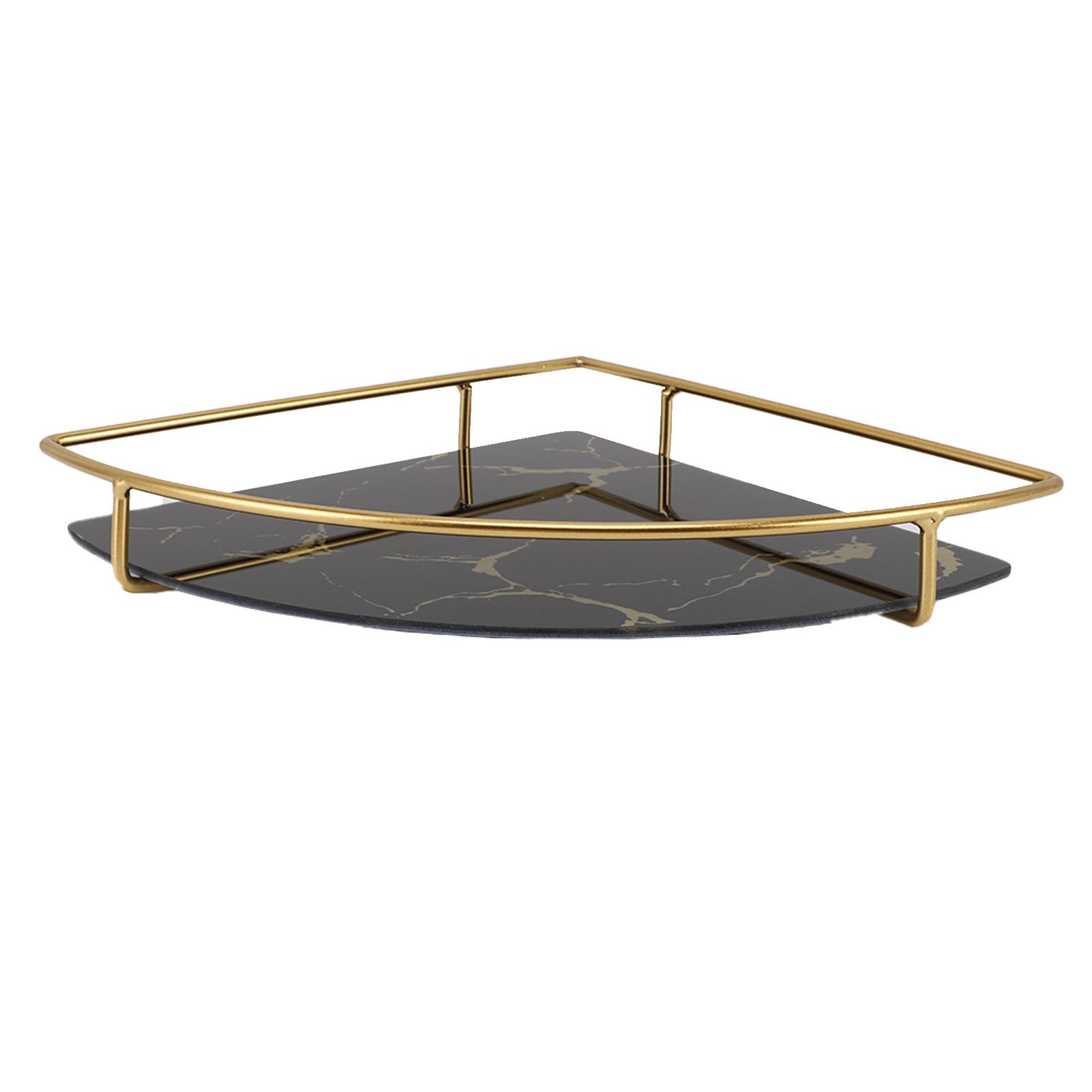 Bathroom Storage Tray Light Luxury Decorative Golden Texture Triangle Bathroom view 8