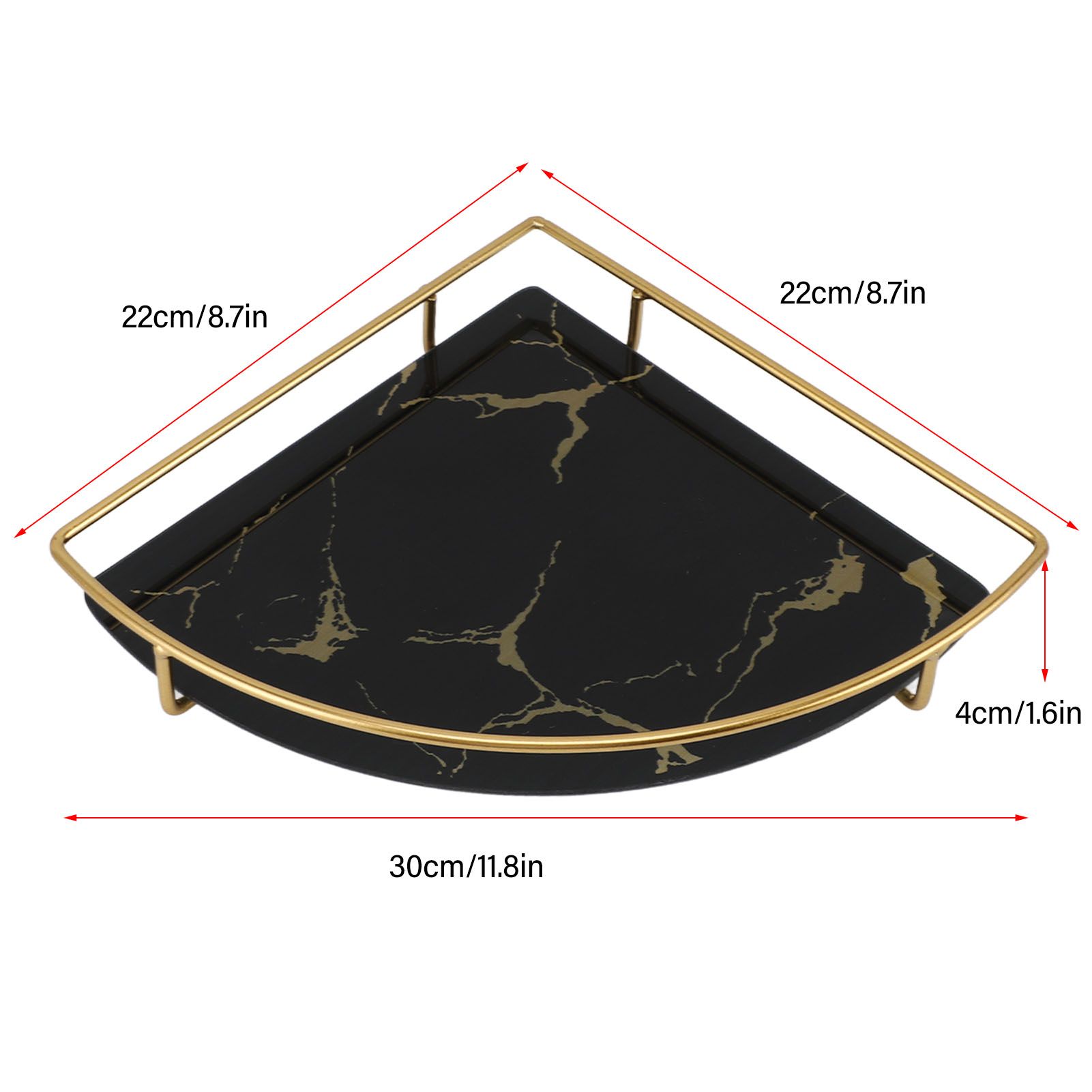 Bathroom Storage Tray Light Luxury Decorative Golden Texture Triangle Bathroom view 15