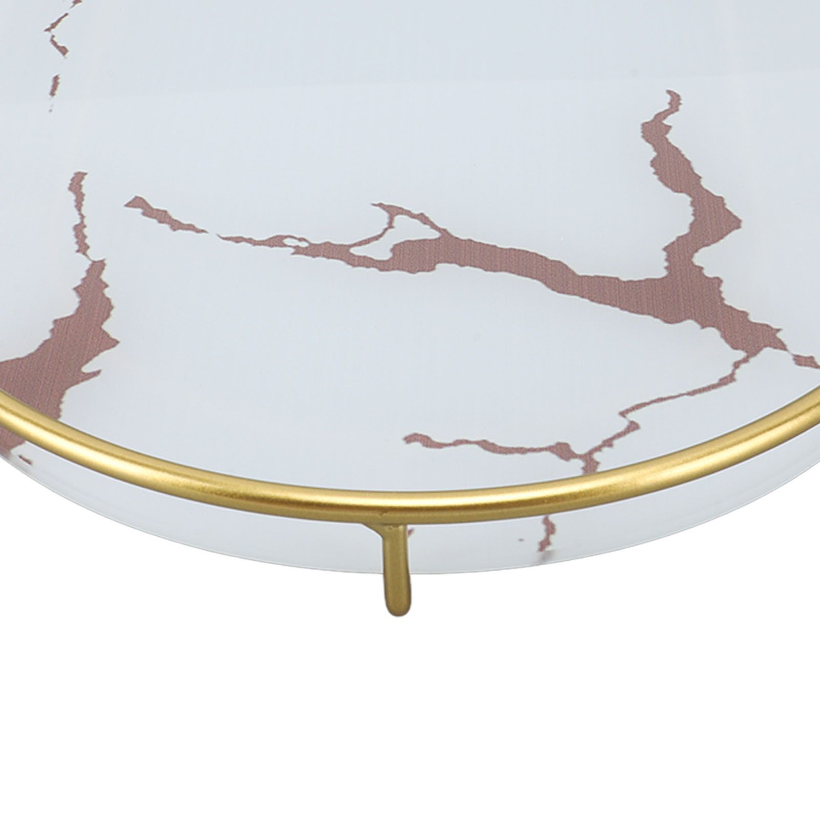 Bathroom Storage Tray Light Luxury Decorative Golden Texture Oval Bathroom view 13