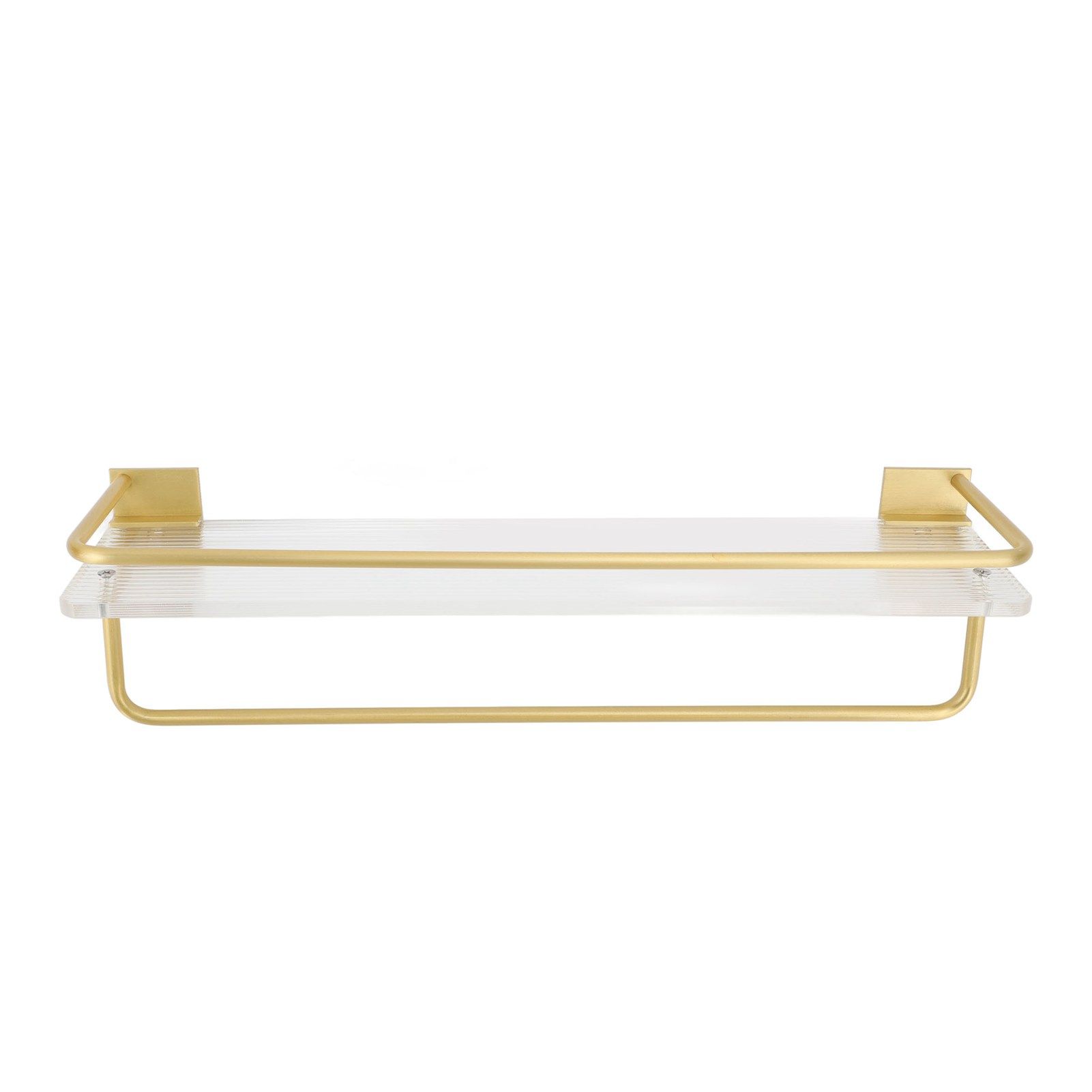 Bathroom Wall Shelf Space Aluminum and Acrylic Rustproof Punch Free Wall view 2