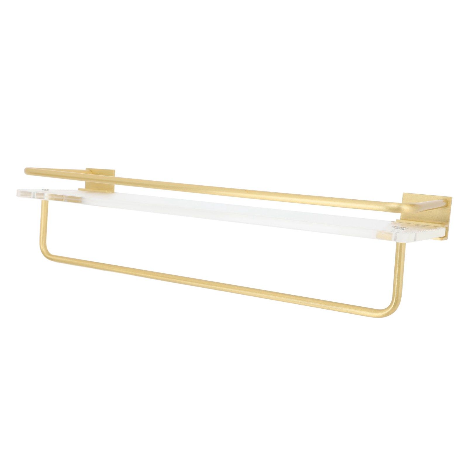 Bathroom Wall Shelf Space Aluminum and Acrylic Rustproof Punch Free Wall view 4