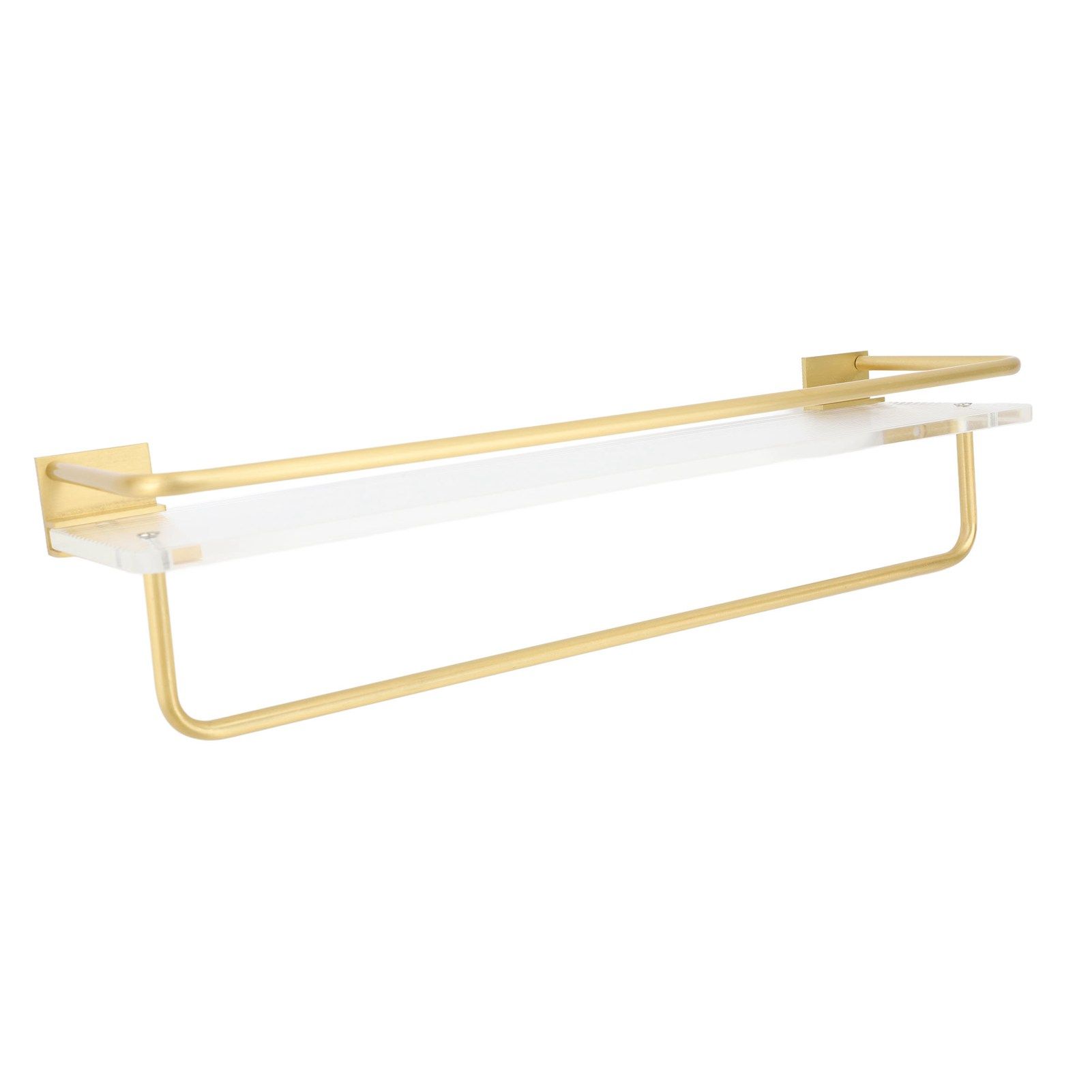 Bathroom Wall Shelf Space Aluminum and Acrylic Rustproof Punch Free Wall view 5