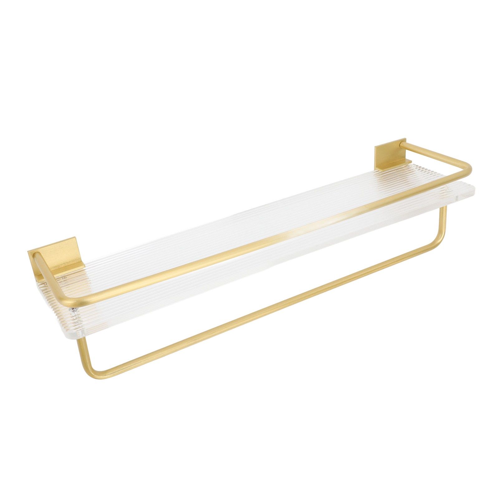 Bathroom Wall Shelf Space Aluminum and Acrylic Rustproof Punch Free Wall view 9