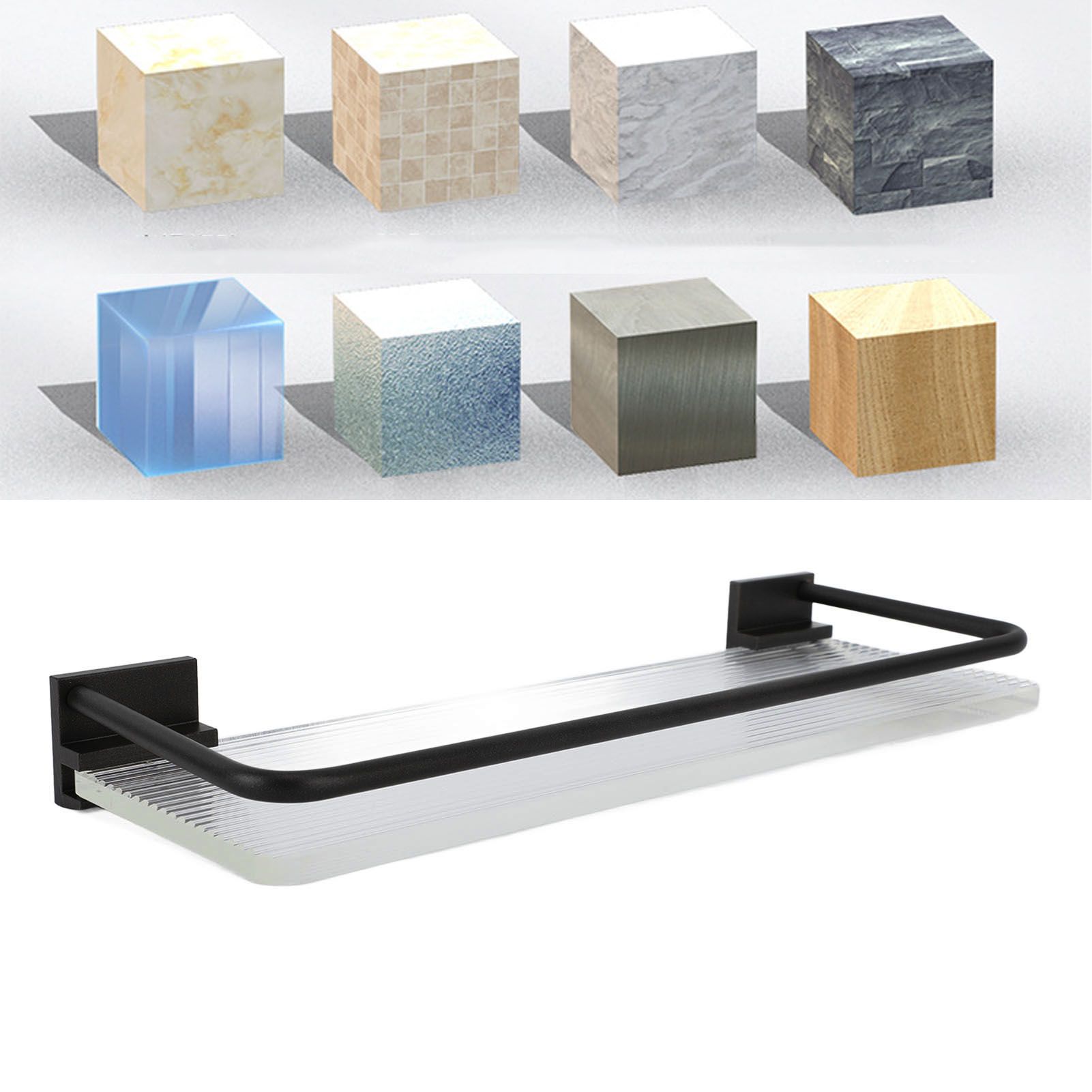 Floating Shelf Space Aluminum Acrylic Wall Mounted Decorative Storage Shelf view 12
