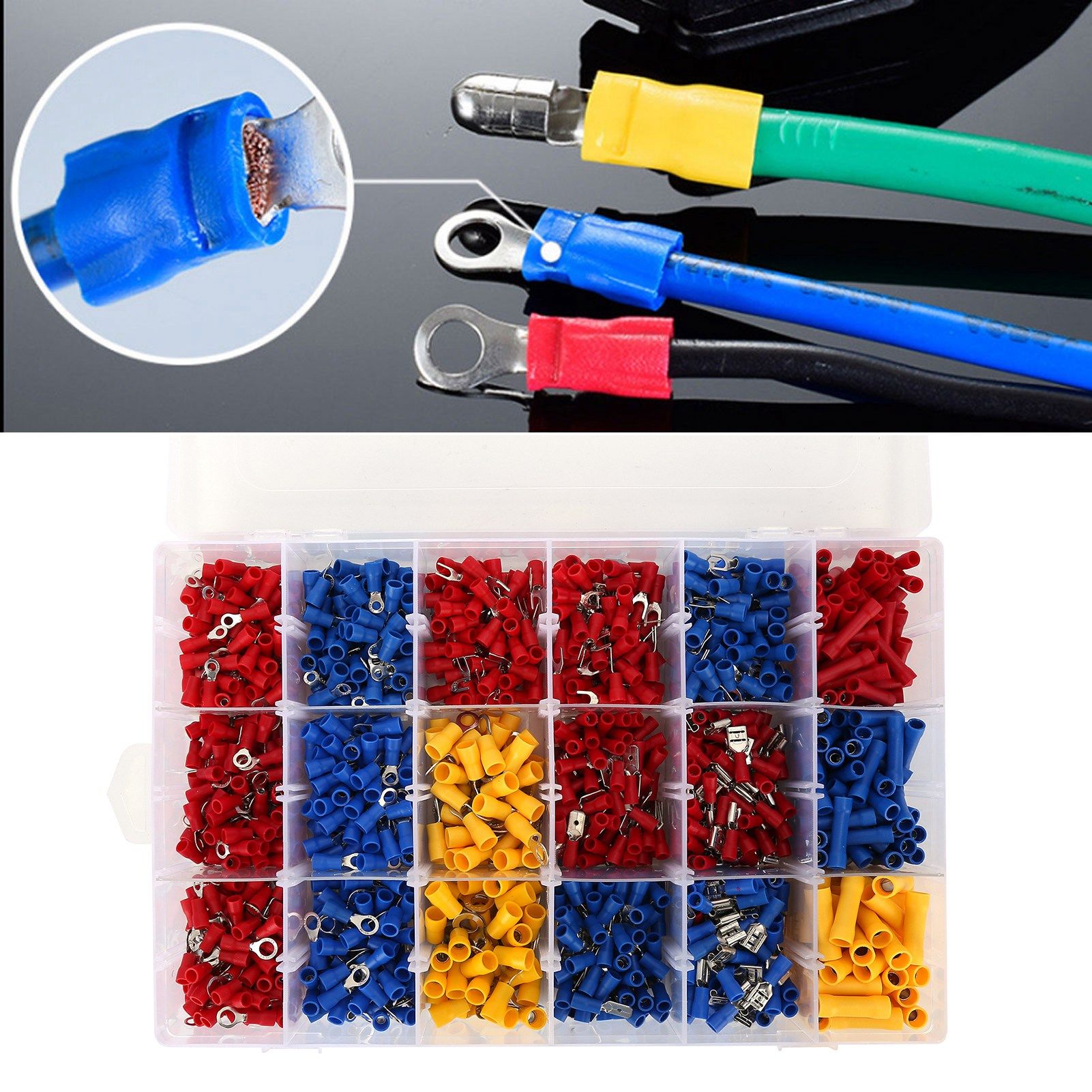 1200PCS Wiring Terminal Mini Portable Copper Tube Insulated End Wire Connector view 12