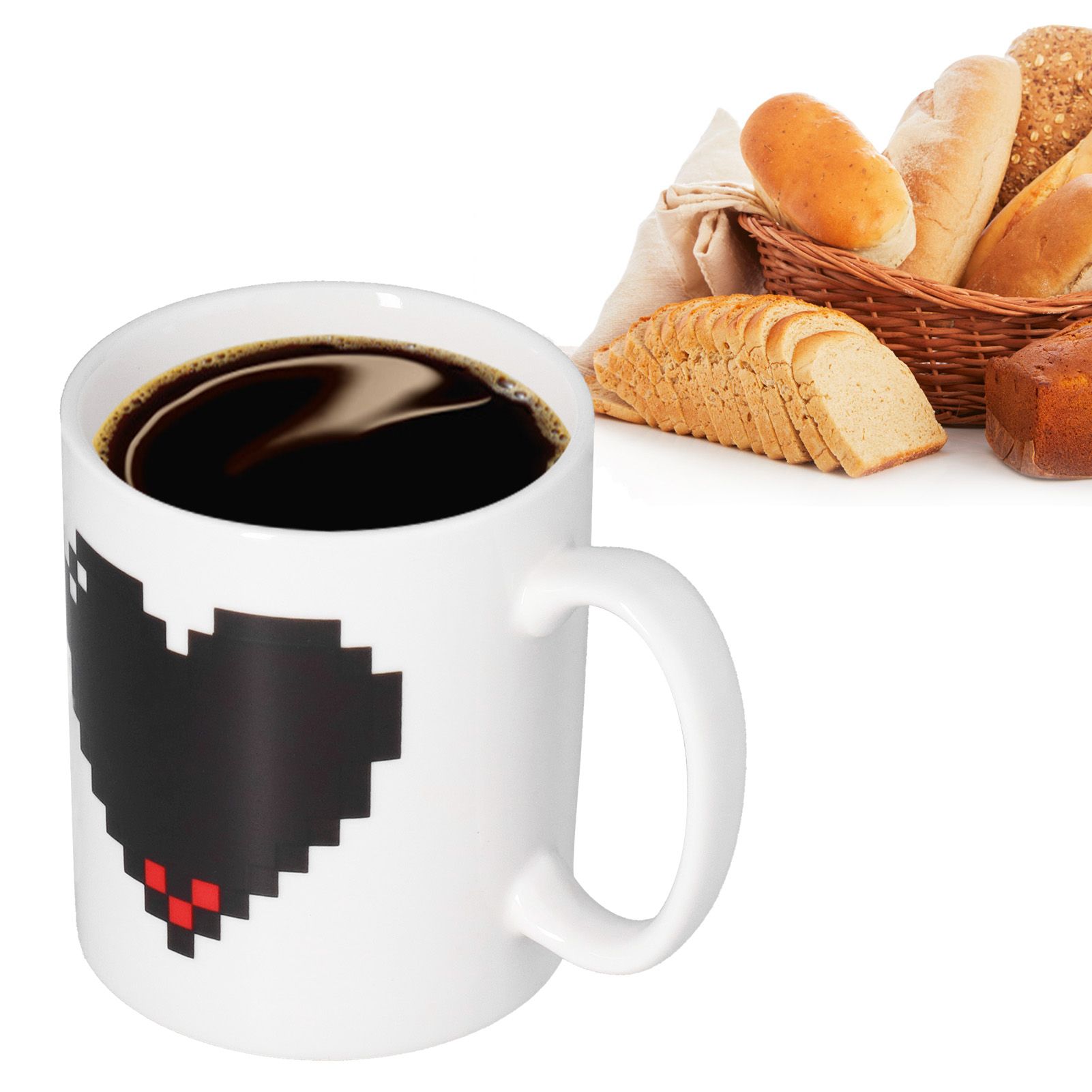 Ceramic Cup Heart Pattern Heat Sensitive Changing Color Mug for Home Office view 11